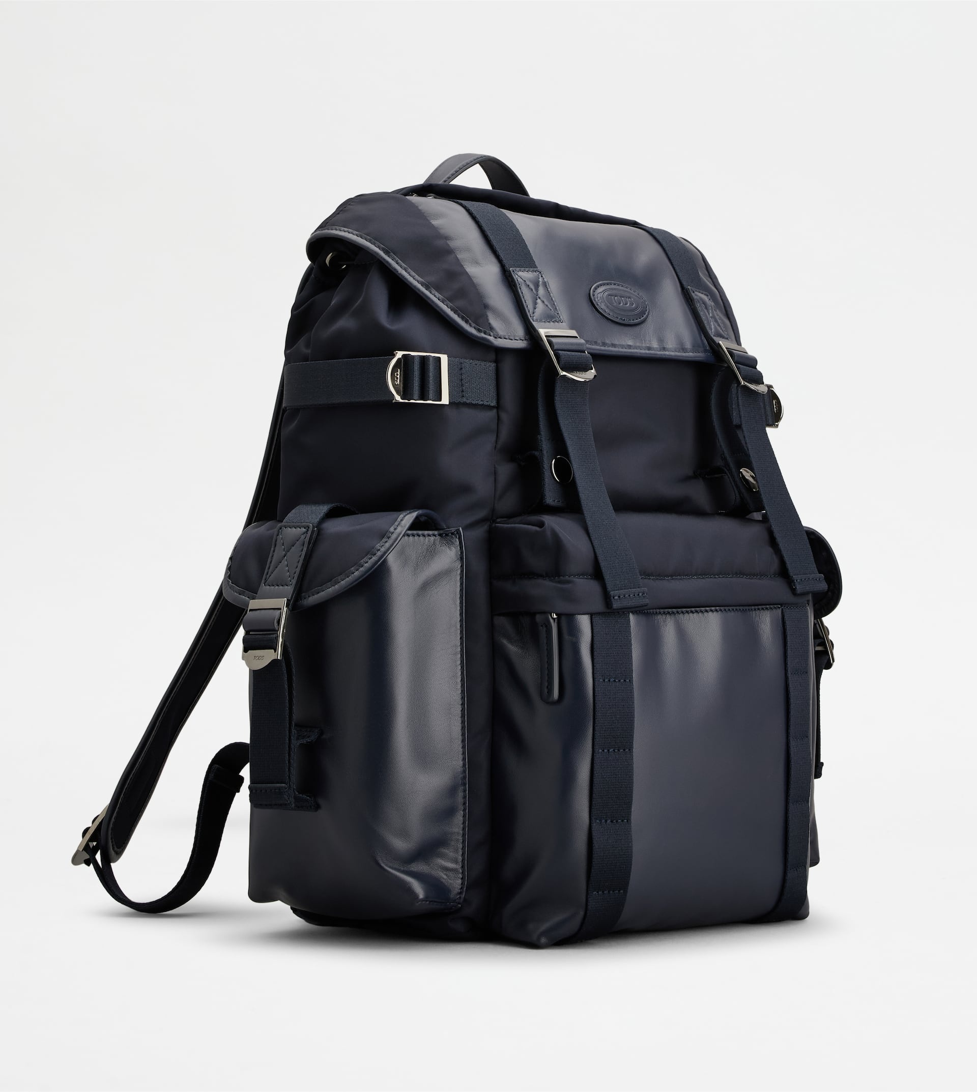 BACKPACK IN FABRIC AND LEATHER MEDIUM - BLUE - 2