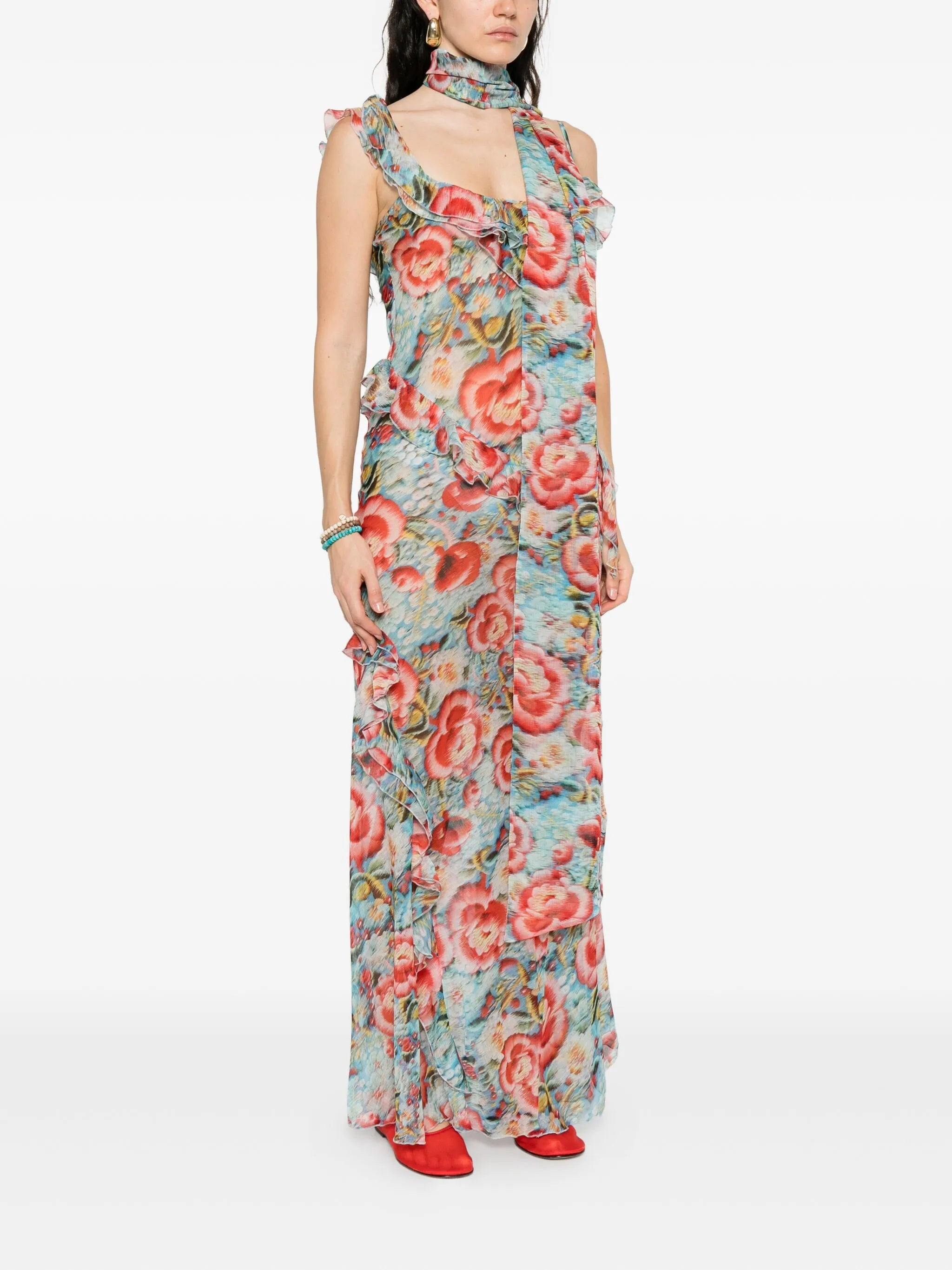 Siedres Floral-print Ruffled Dress - 2