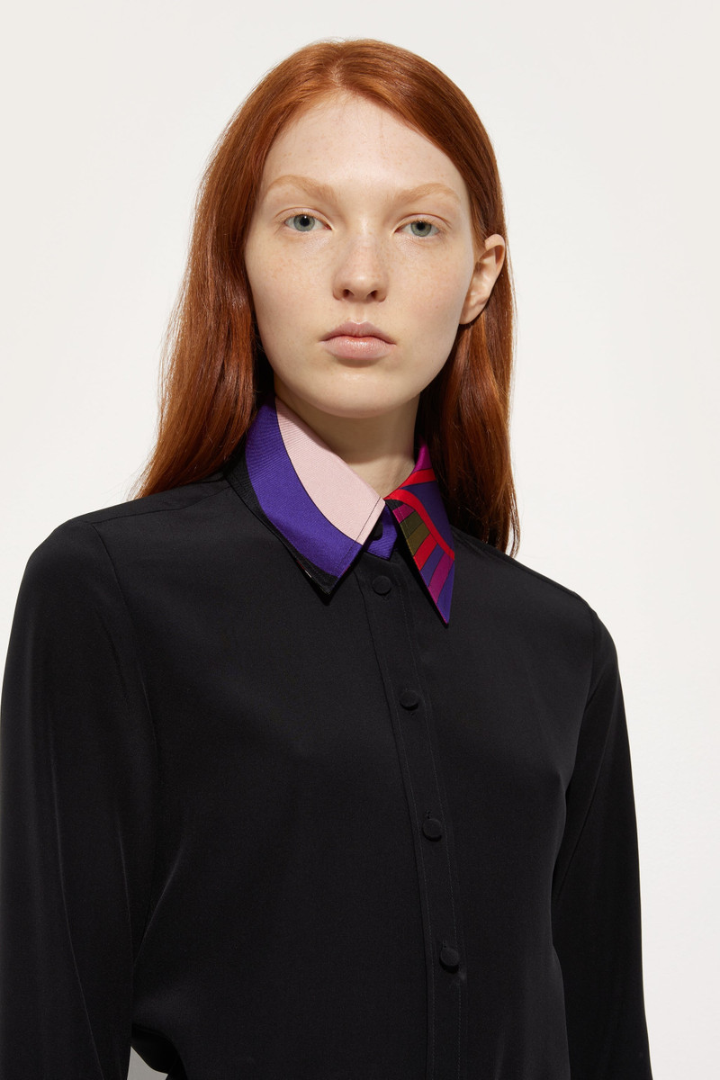 CRÊPE DE CHINE SHIRT WITH PRINTED DETAILS 5