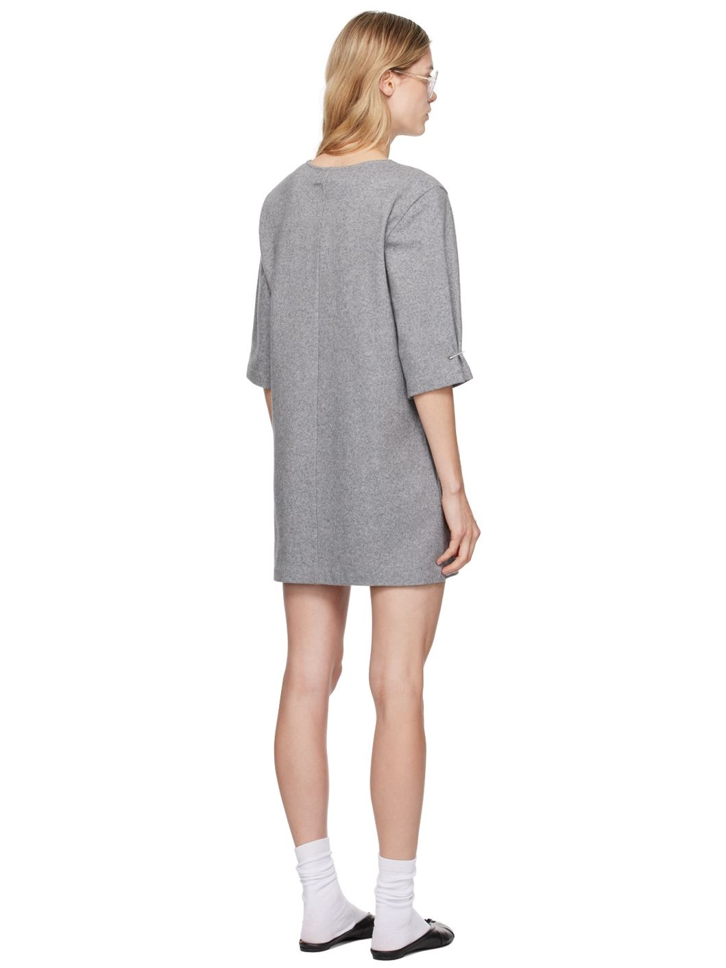Gray Wool Minidress - 3