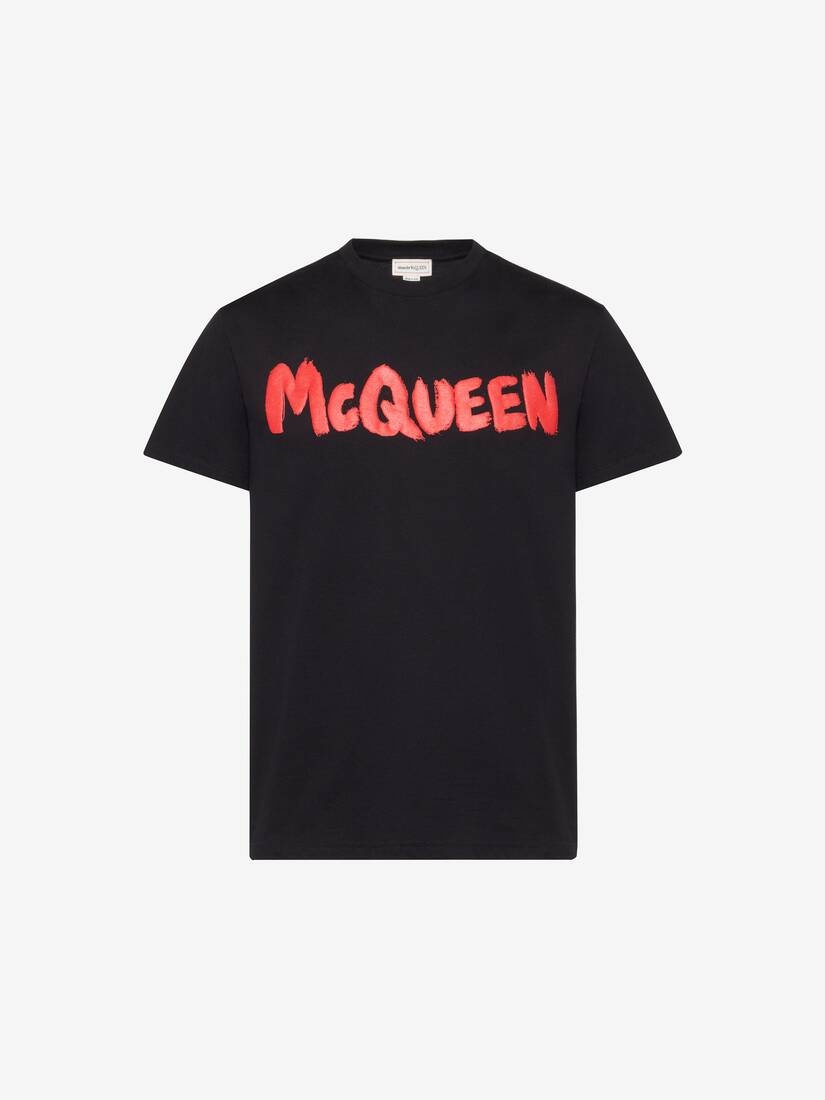 Men's McQueen Graffiti T-shirt in Black/red - 2