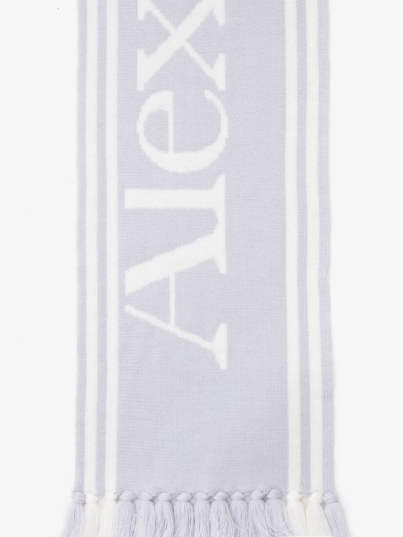 Women's McQueen Knit Scarf in Lilac/ivory - 4