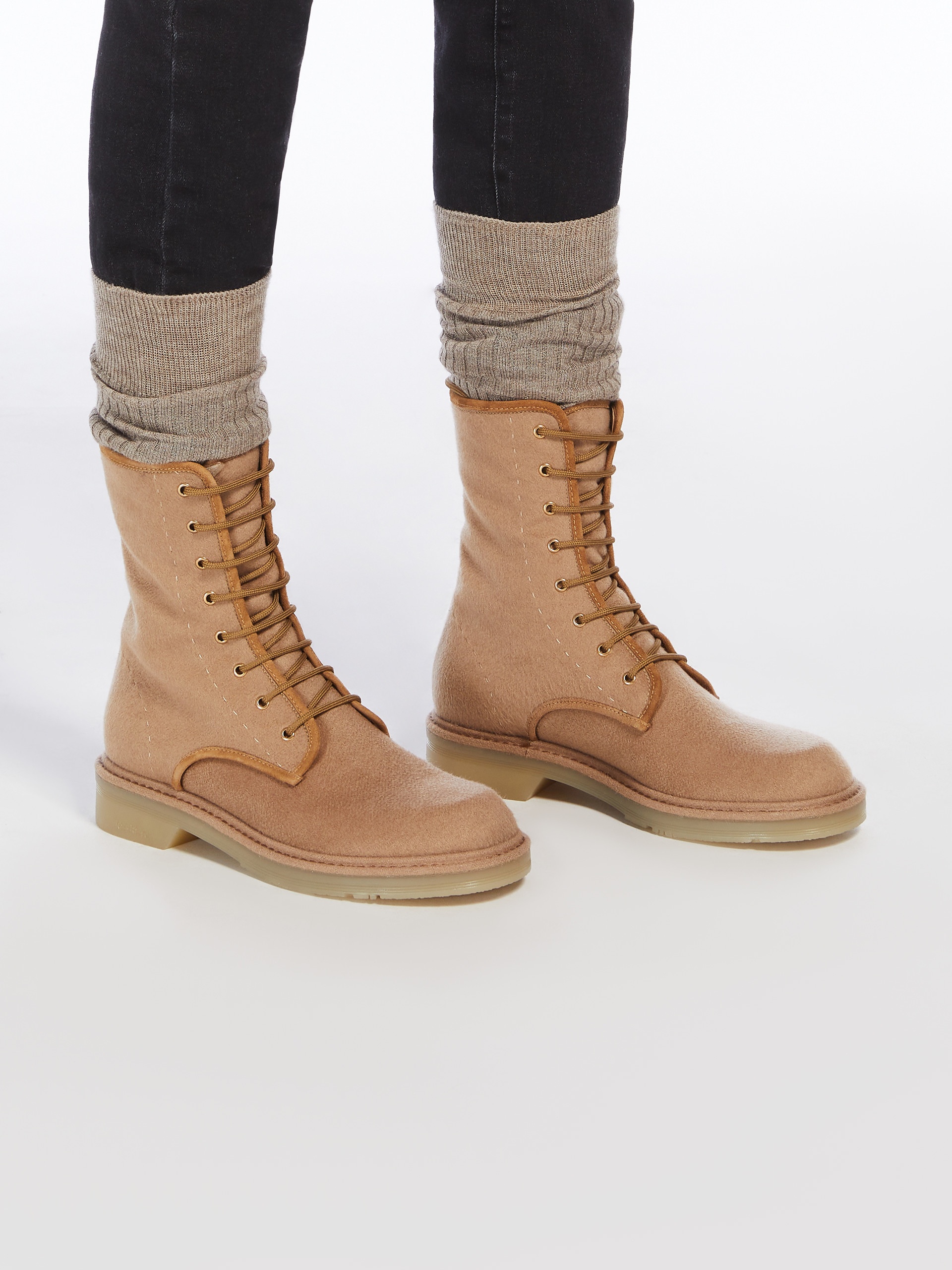 BAKERZIP Cashmere combat boots - 6