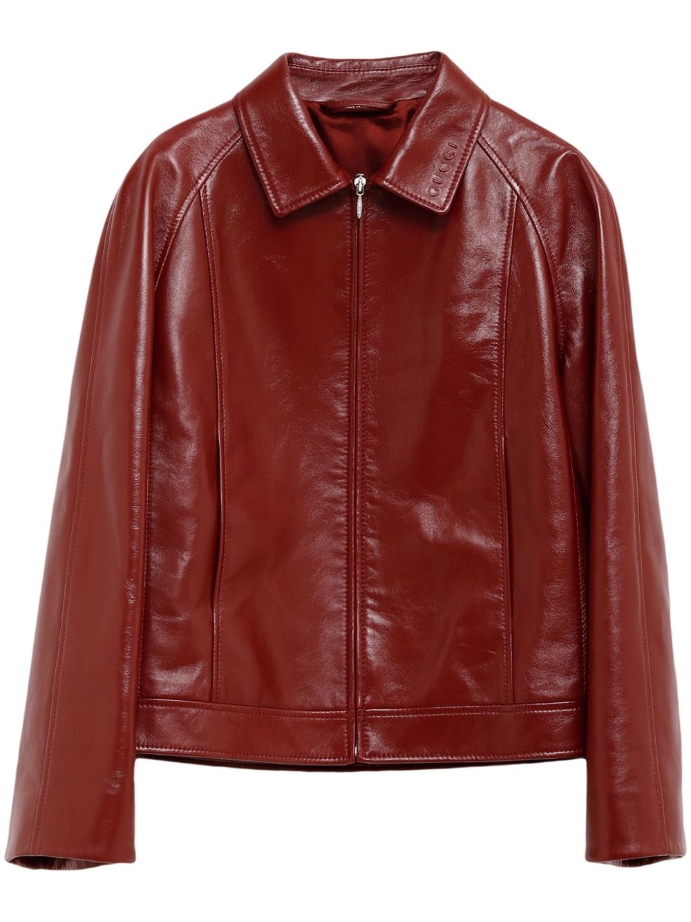rear elasticated leather jacket - 1