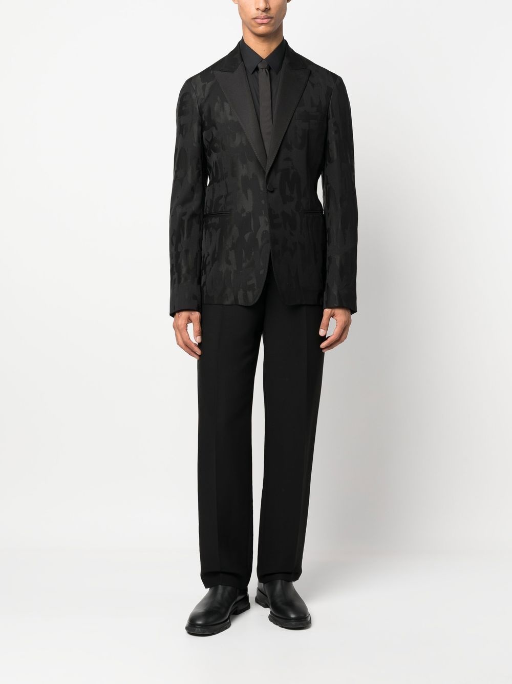 all-over logo-print blazer - 2