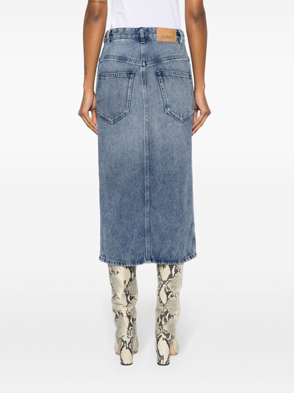 Tilauria stonewashed denim skirt - 4