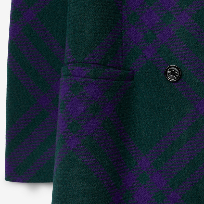 Check Wool Blend Coat 3