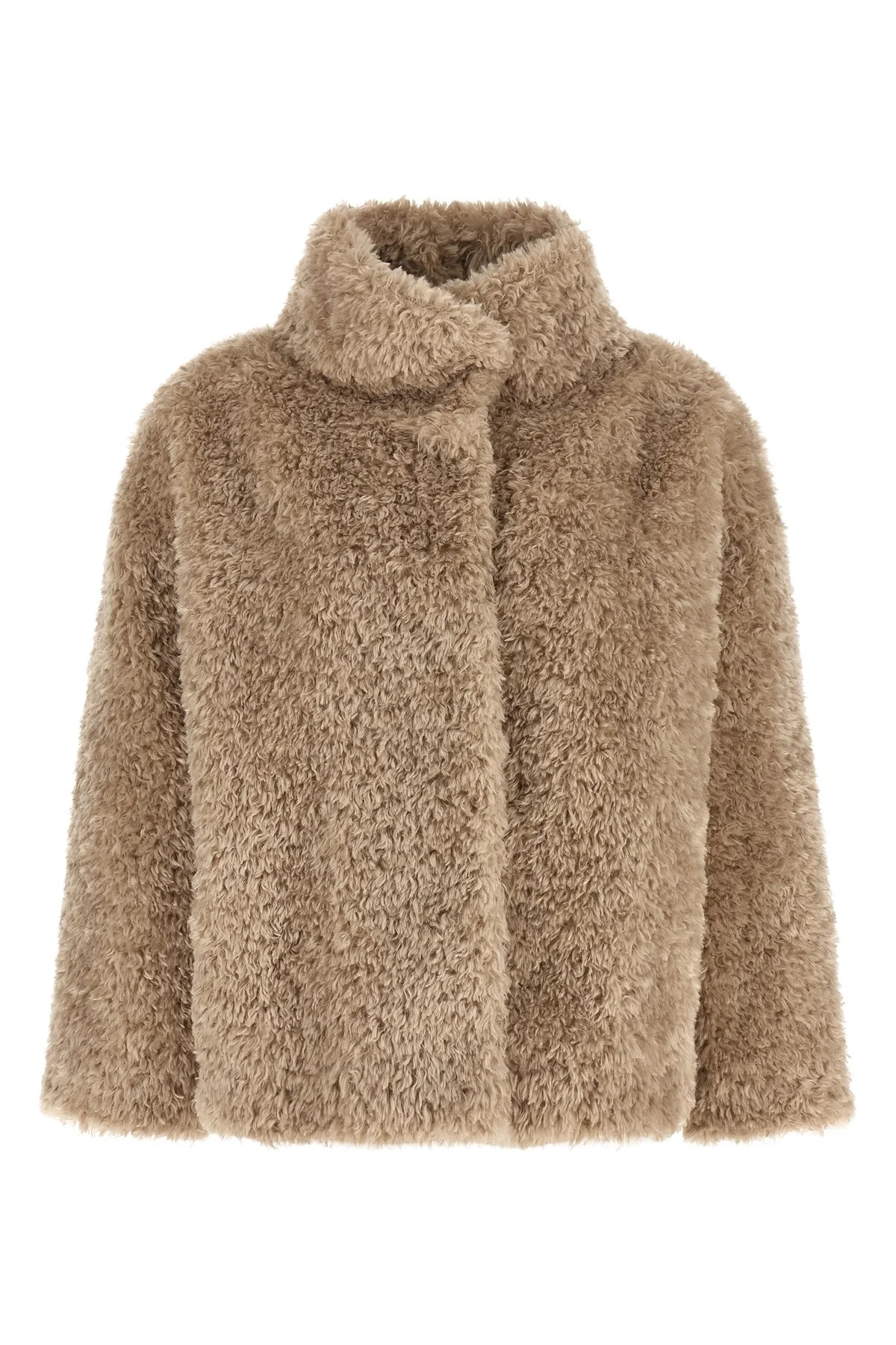 Curled Shearling Effect Coat - 1