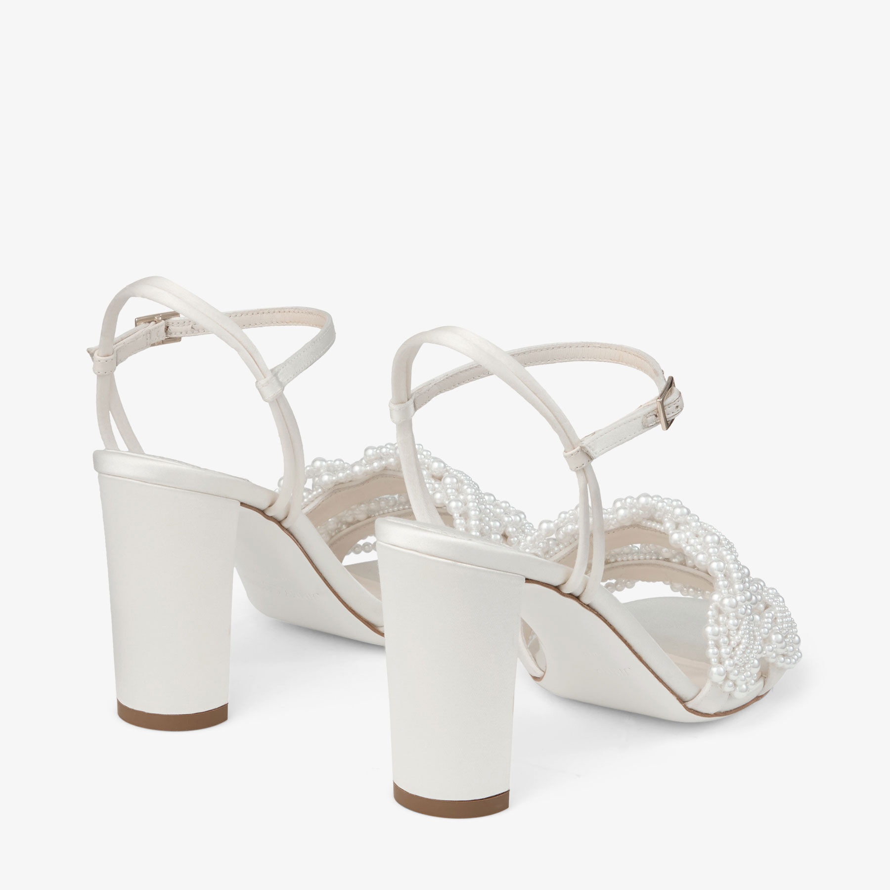 Cary 85
Ivory Satin Block Heel Sandal with Pearl Embellishments - 5