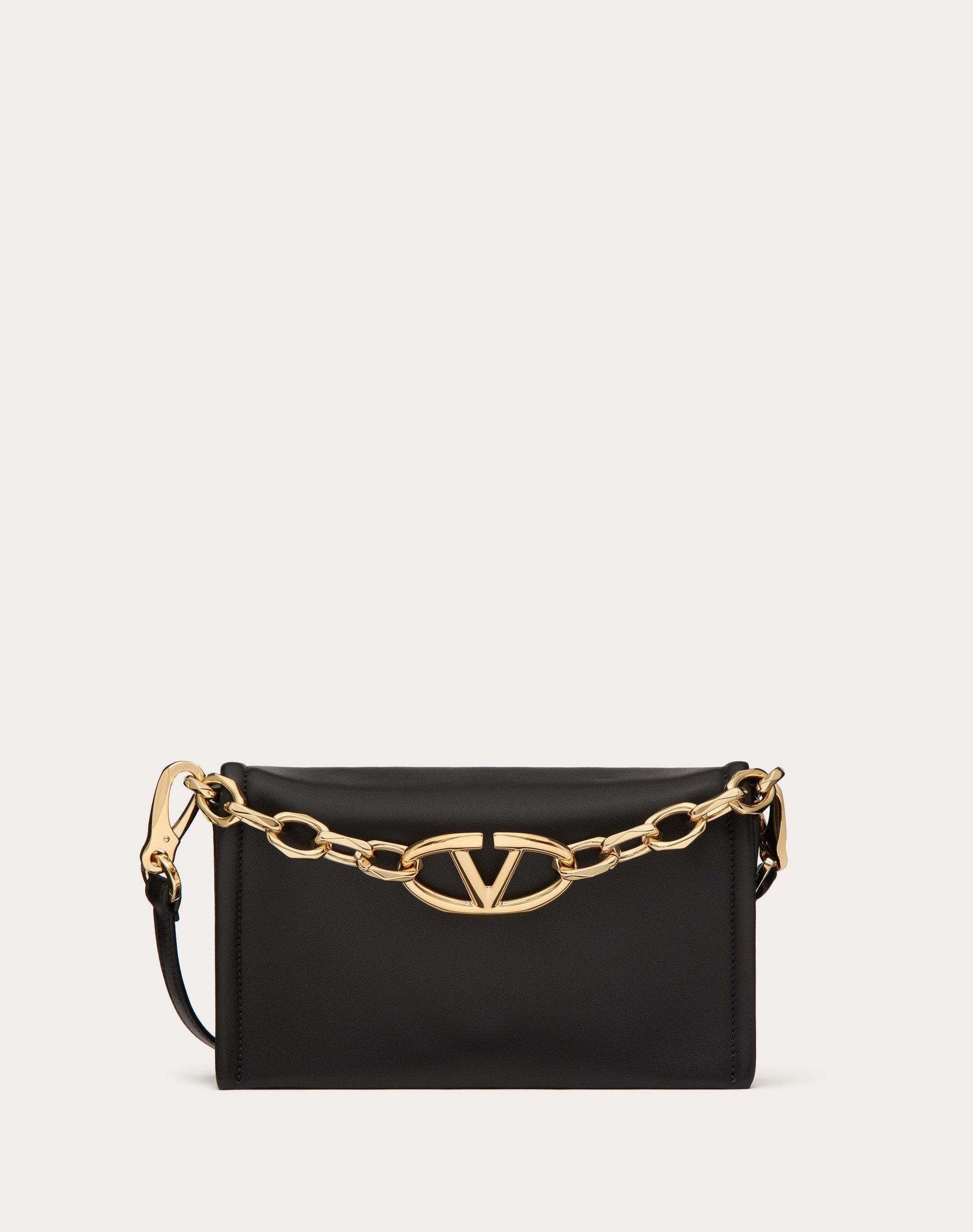 VLOGO CHAIN CLUTCH BAG IN NAPPA LEATHER WITH CHAIN - 1