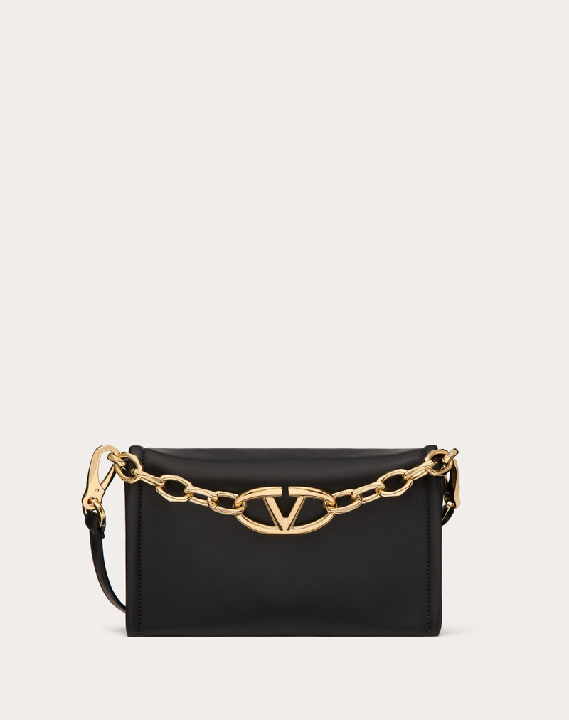 VLOGO CHAIN CLUTCH BAG IN NAPPA LEATHER WITH CHAIN 1