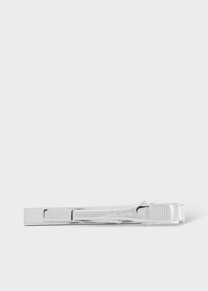 Paul Smith Silver Mother-of-Pearl Stripe Tie Clip outlook