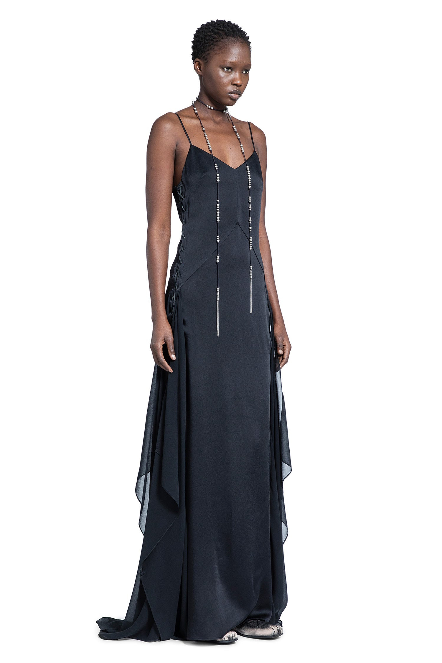 Ottilie Long Dress In Cady Satin - 2