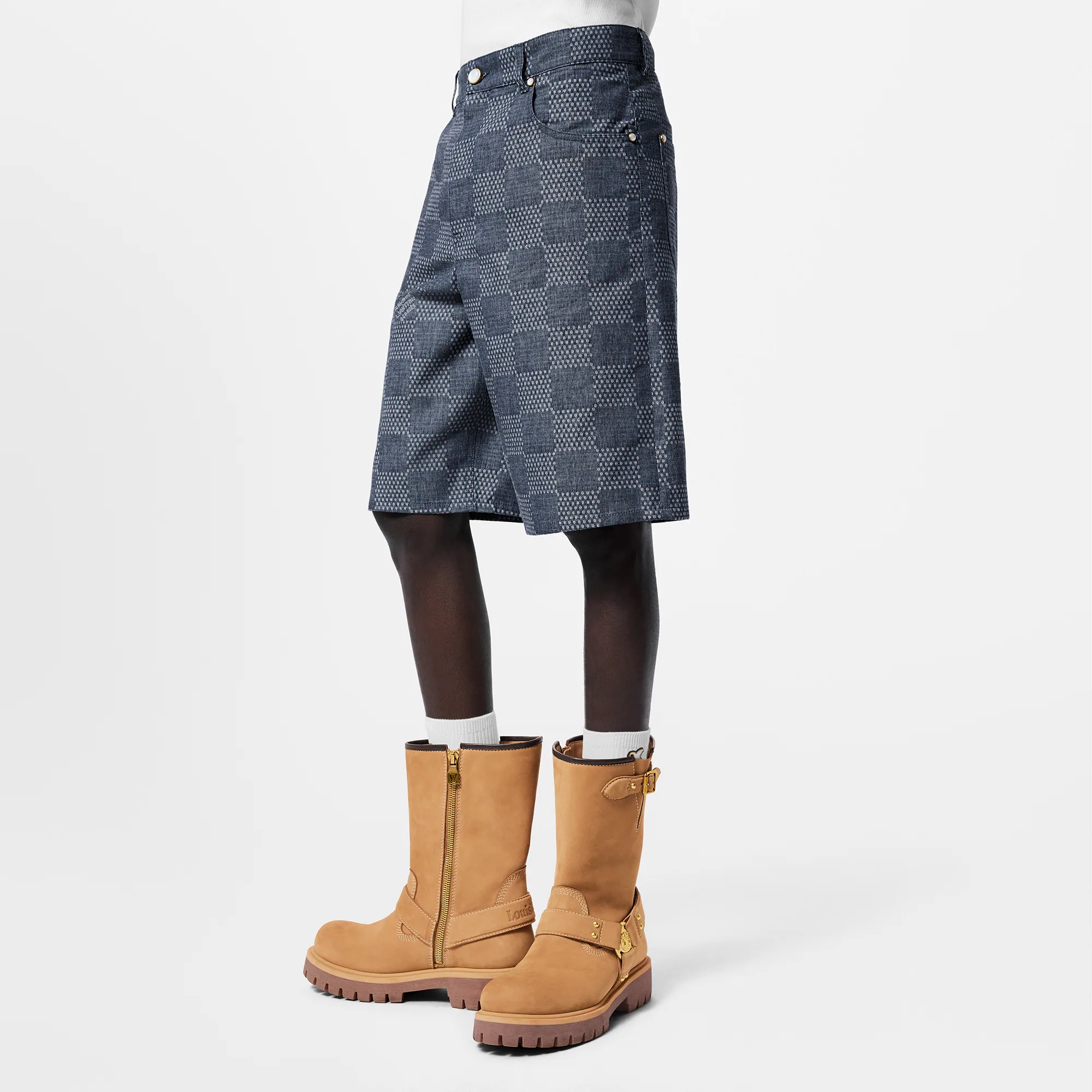 Damier Denim Chambray Shorts - 2