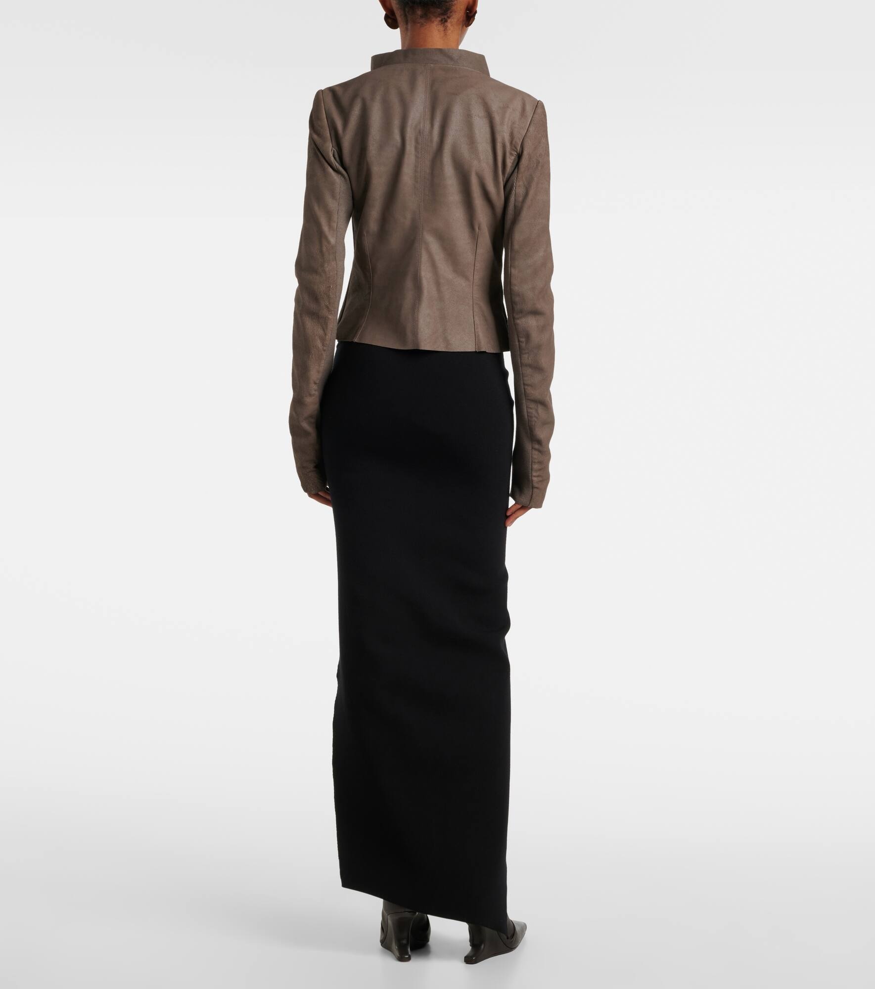 Leather biker jacket - 3