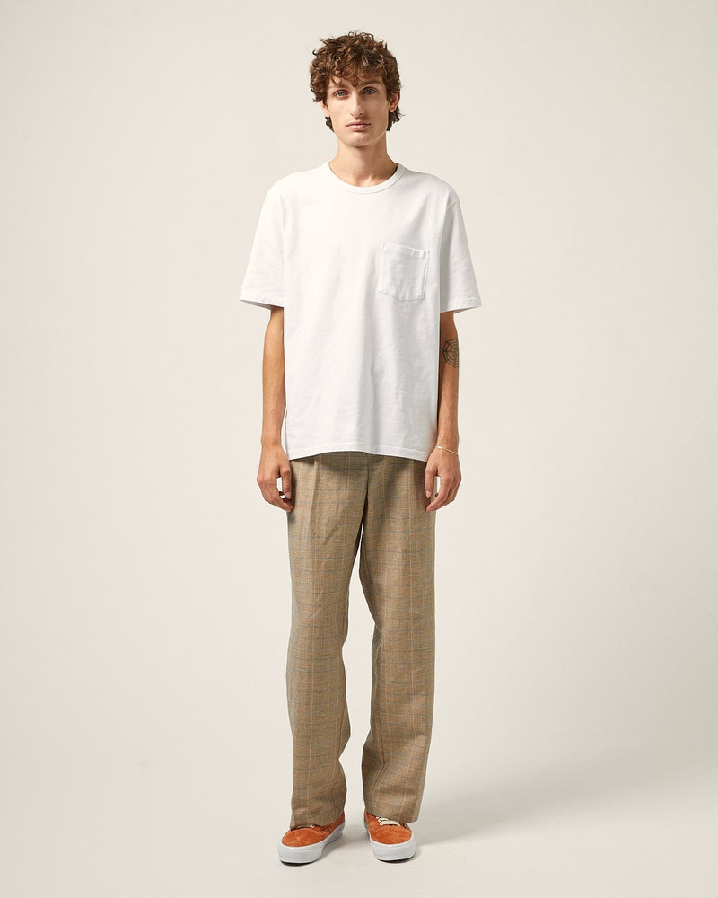 PLAID LINEN PLEATED TROUSER 4