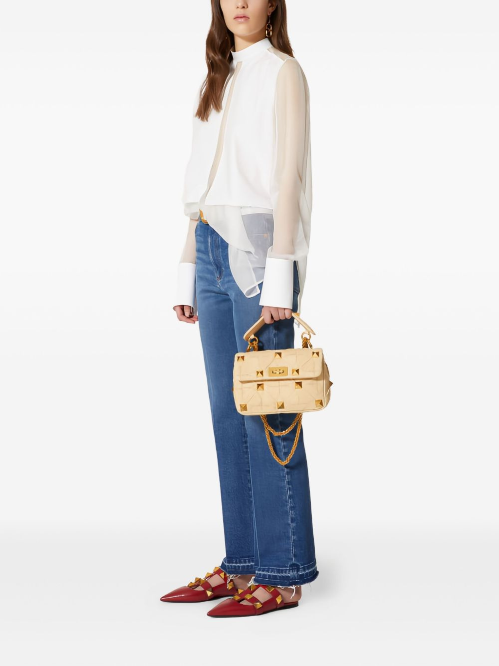 panelled silk shirt - 2