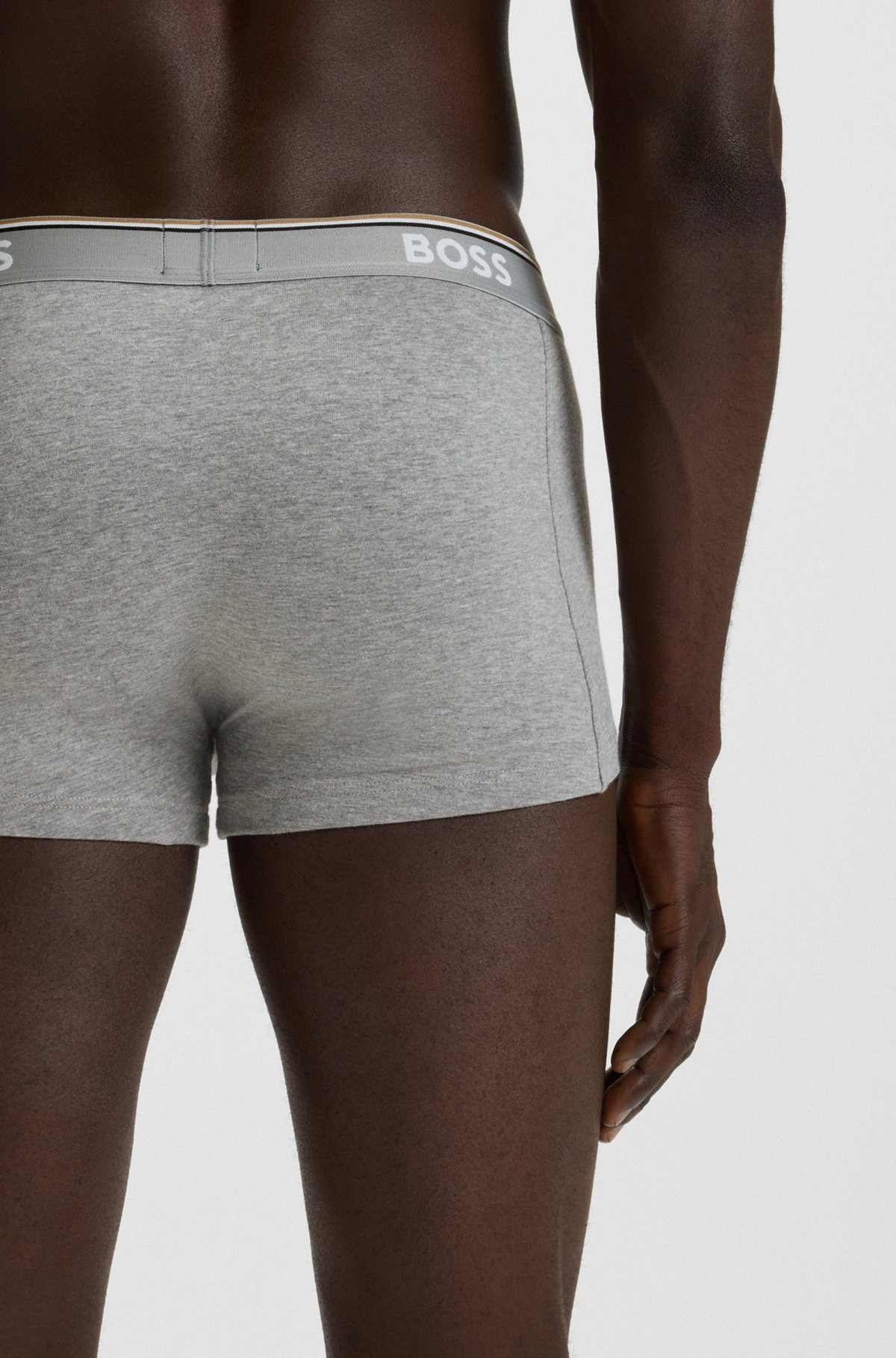 THREE-PACK OF STRETCH-COTTON TRUNKS WITH LOGO WAISTBANDS - 5
