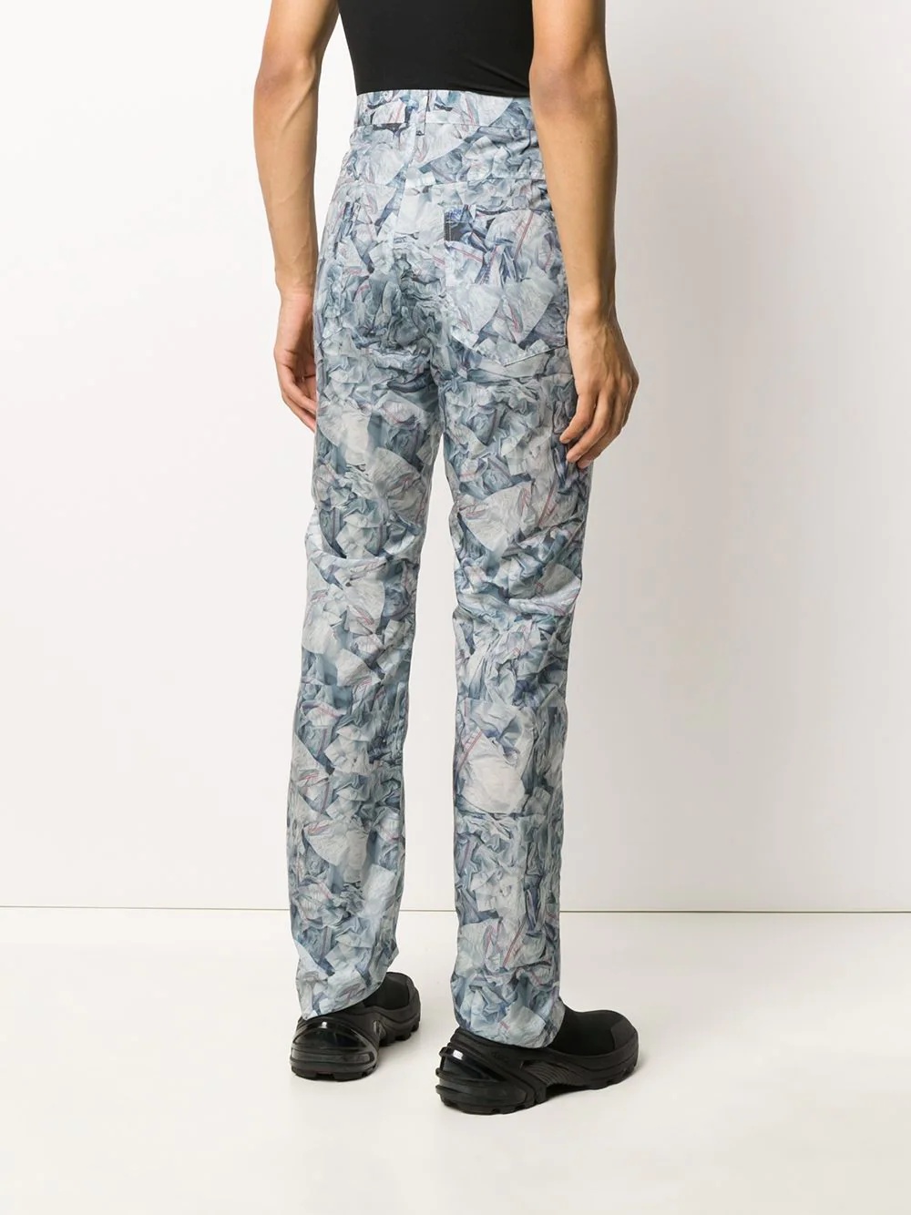 printed straight-leg trousers - 4