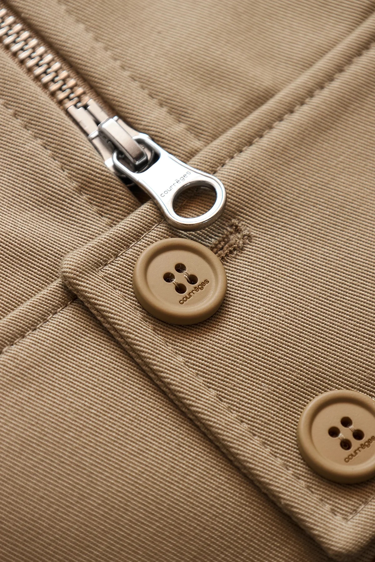 Courreges Officer Polycotton Jacket Beige - 3