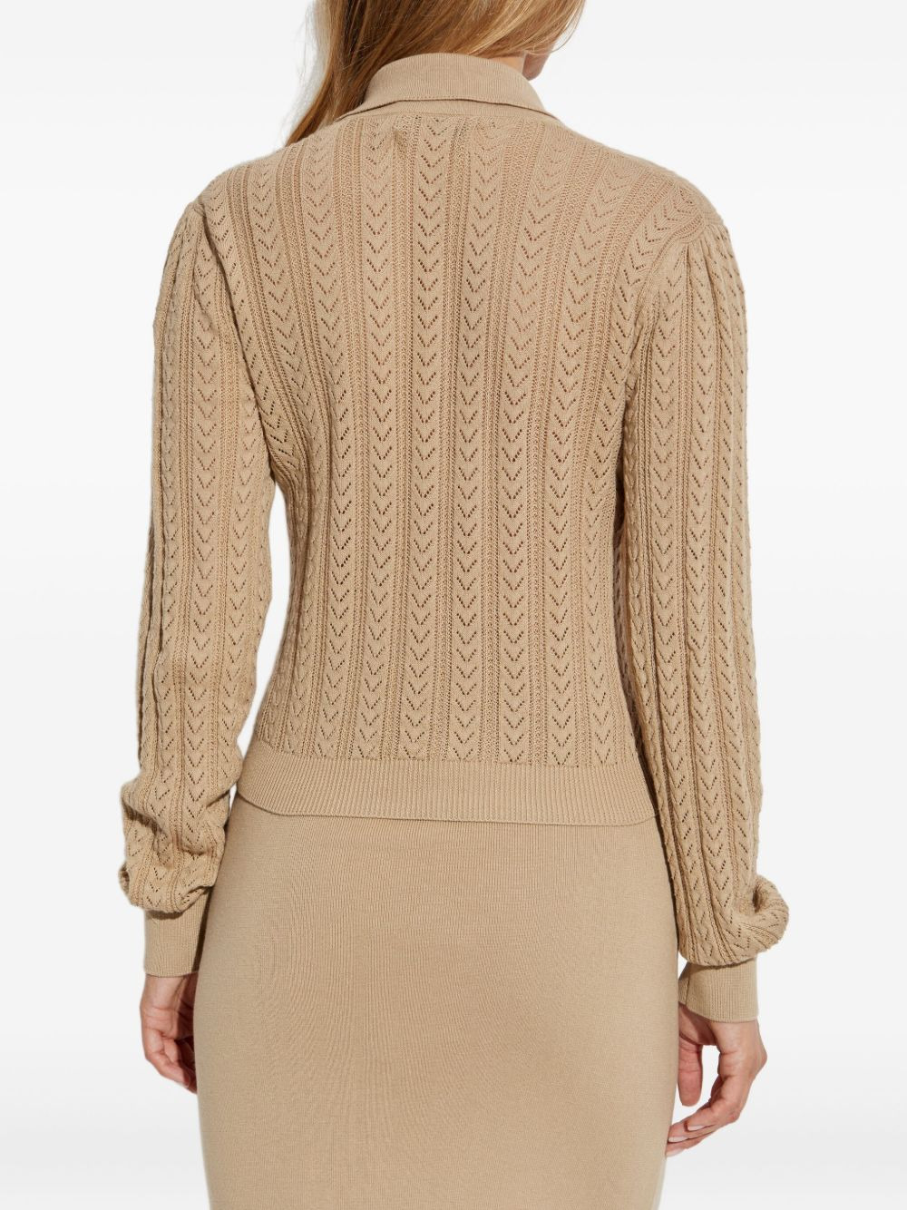 cable-knit button cardigan - 4