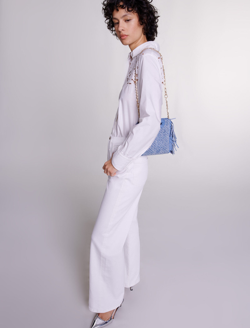 M mini bag in denim with rhinestones 8