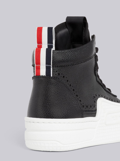 Thom Browne Black and White Pebbled Calfskin Basketball High-top Trainer outlook