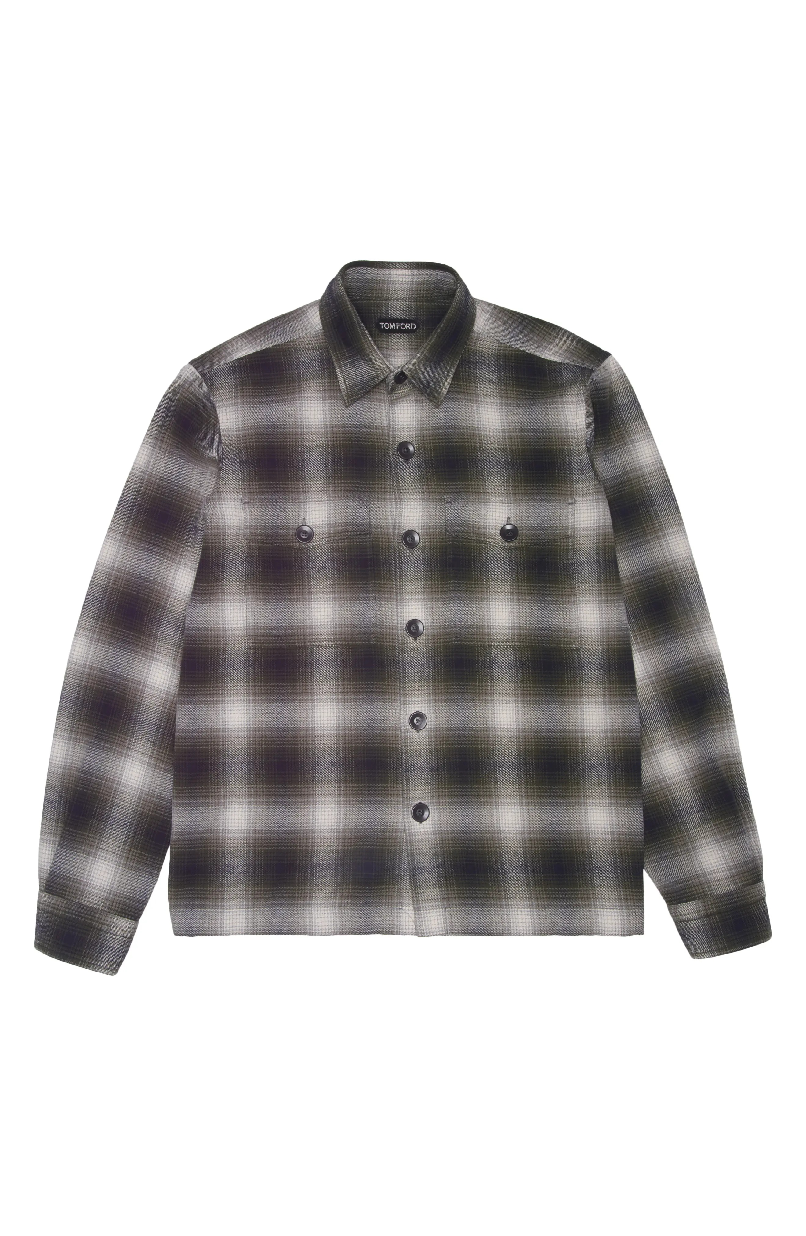 Ombré Plaid Cotton Shirt Jacket - 5