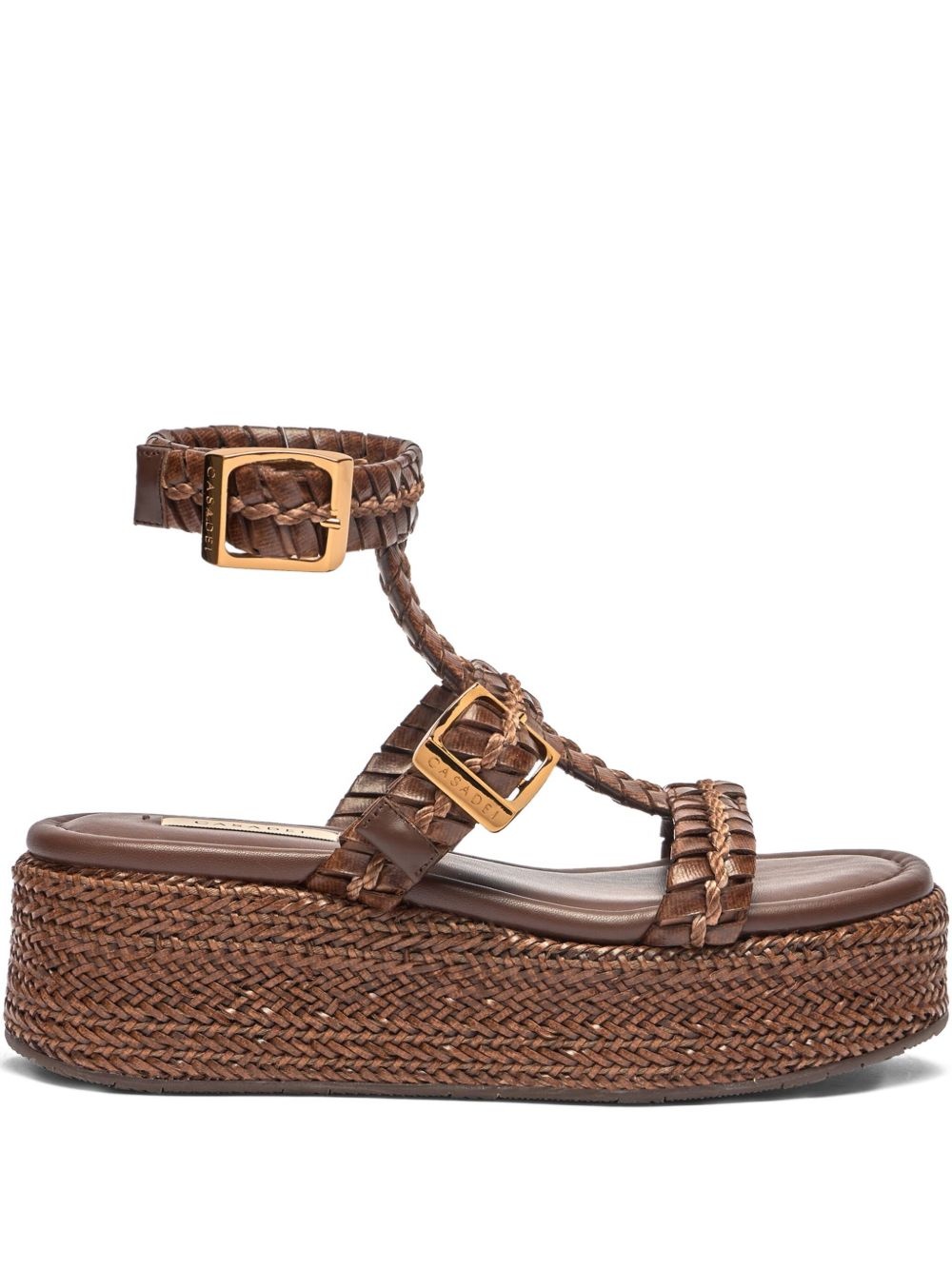 braided-strap heeled sandals - 1