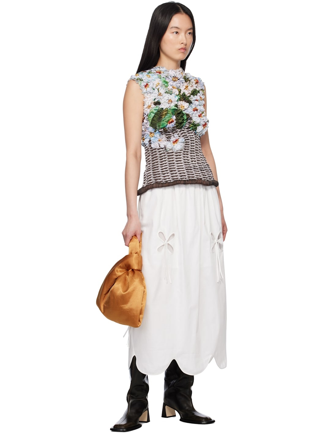 White Petal Sun Maxi Skirt - 4