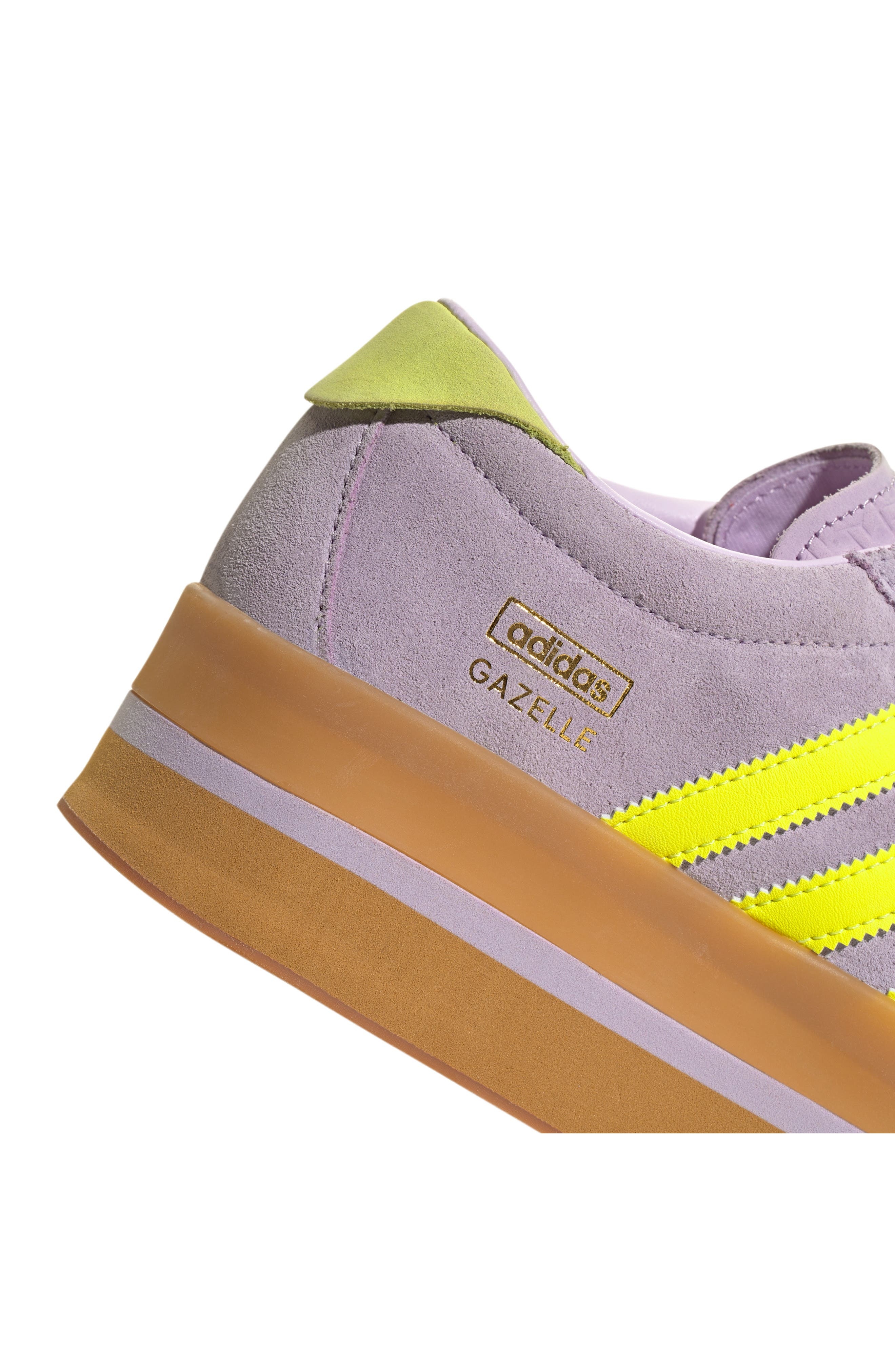 adidas Gazelle Stack Platform Sneaker in Ice Lavender/Yellow/Gum at Nordstrom - 8