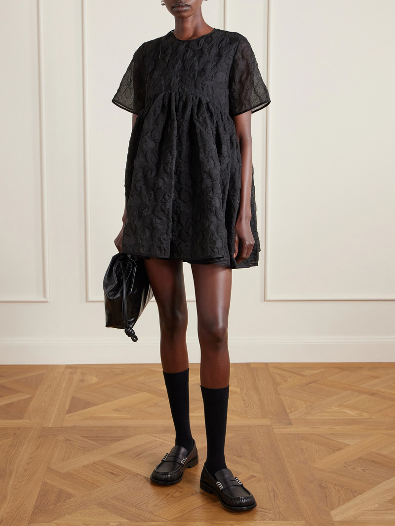 CECILIE BAHNSEN Britney Tie-back Matelassé Mini Dress outlook