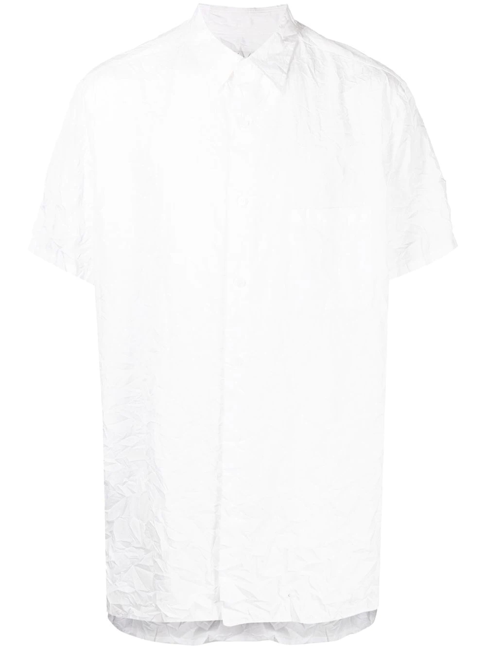 creased-effect short-sleeve shirt - 1