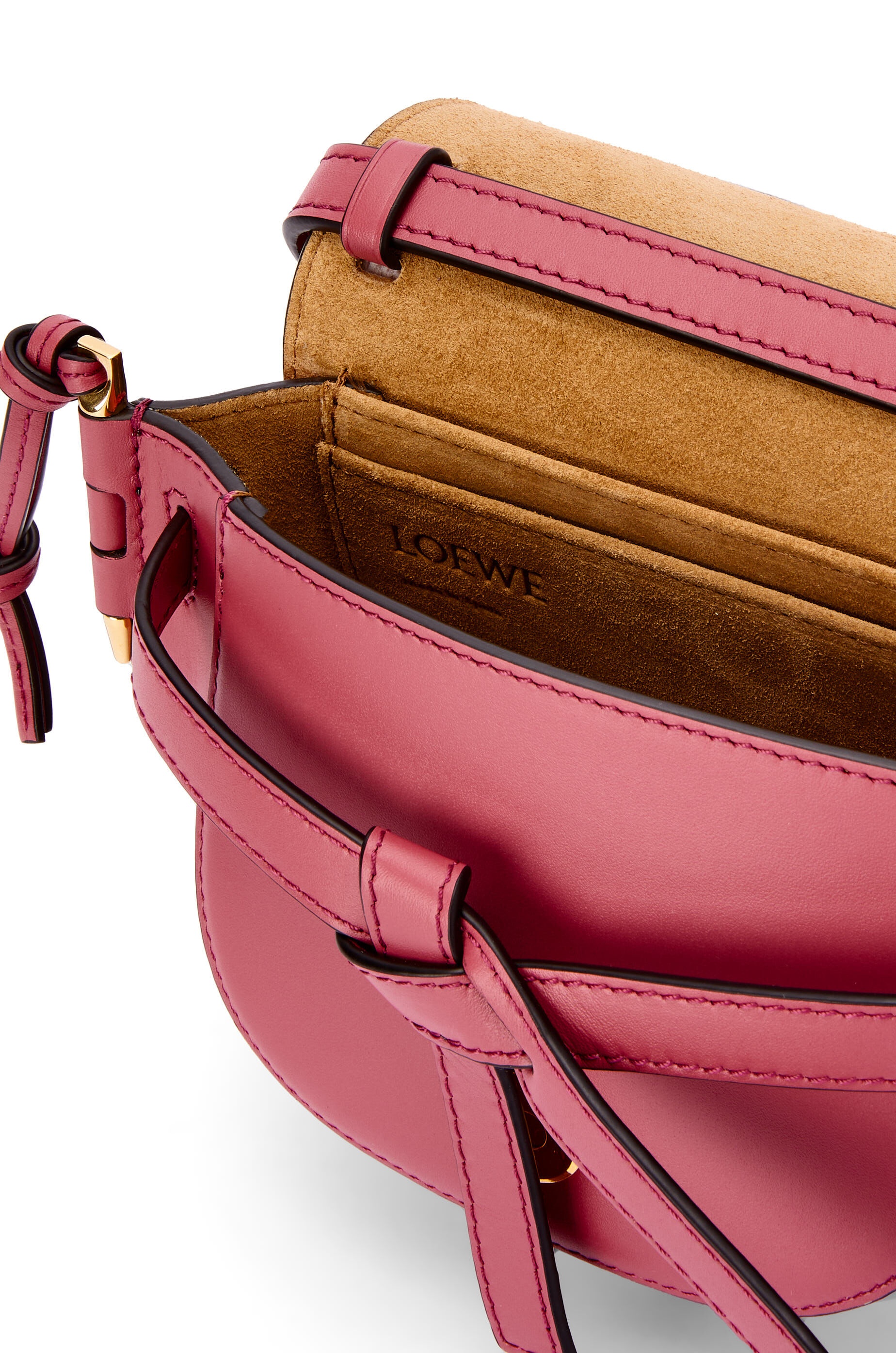 Mini Gate Dual bag in soft calfskin and jacquard - 7