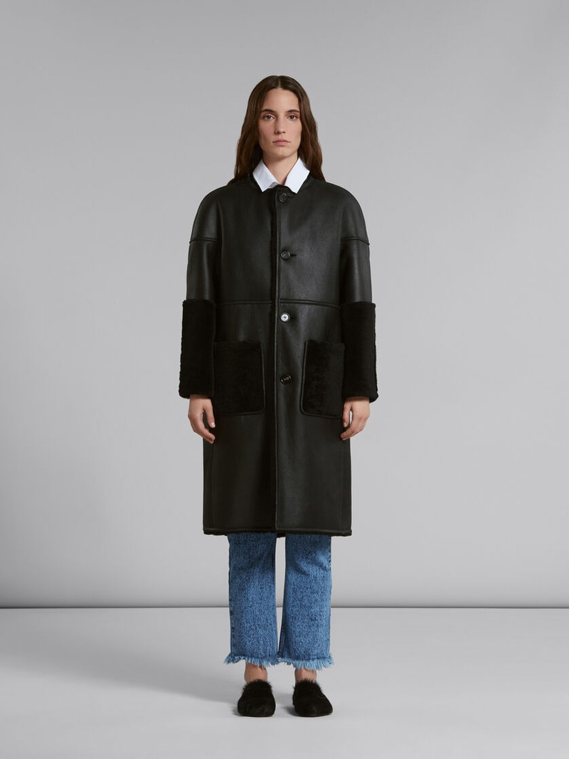 Marni BLACK REVERSIBLE SHEARLING COAT outlook