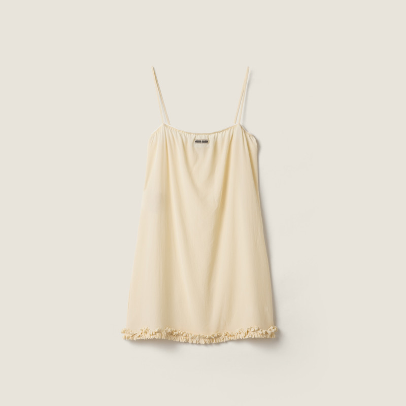 Embroidered marocain crepe dress 1
