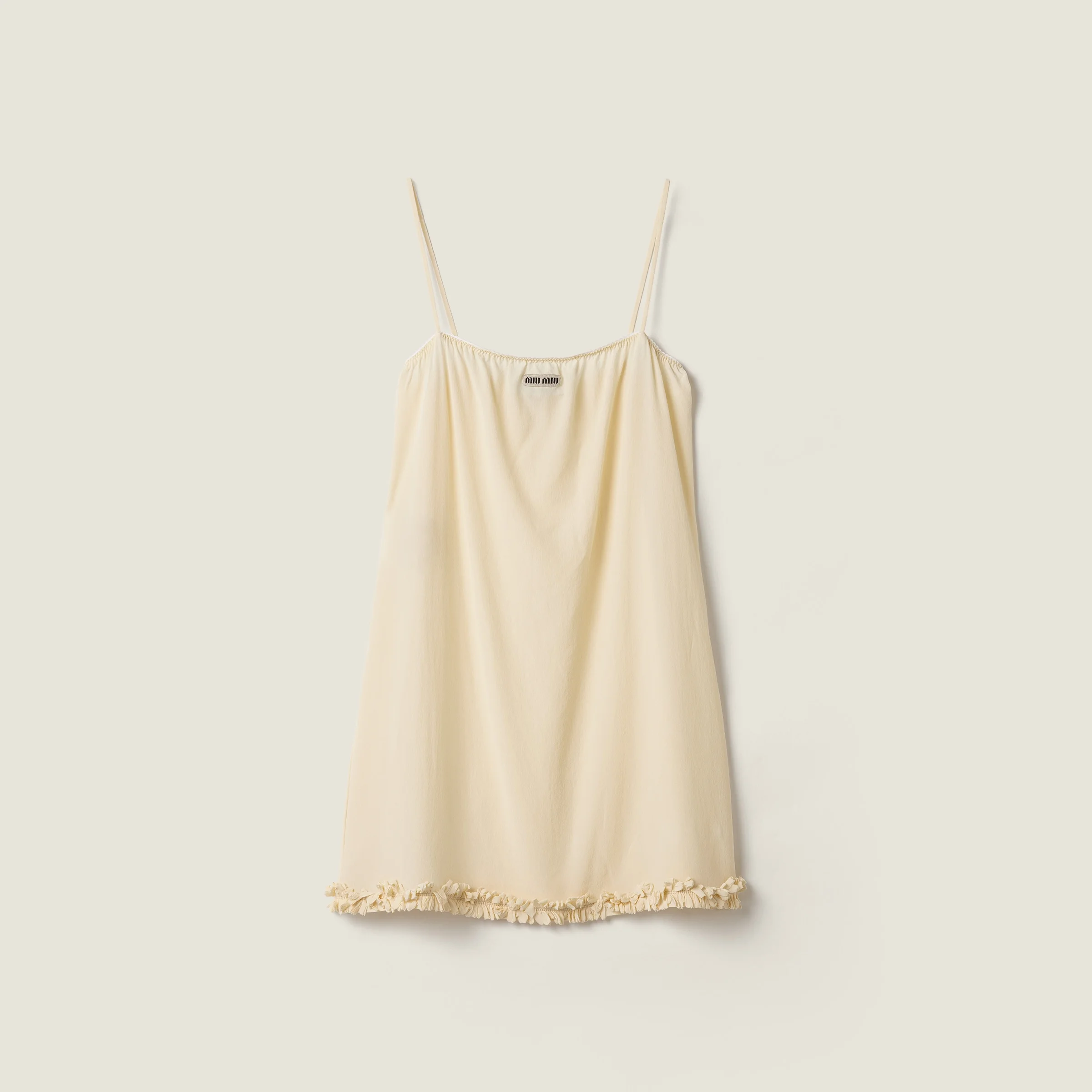Embroidered marocain crepe dress - 1