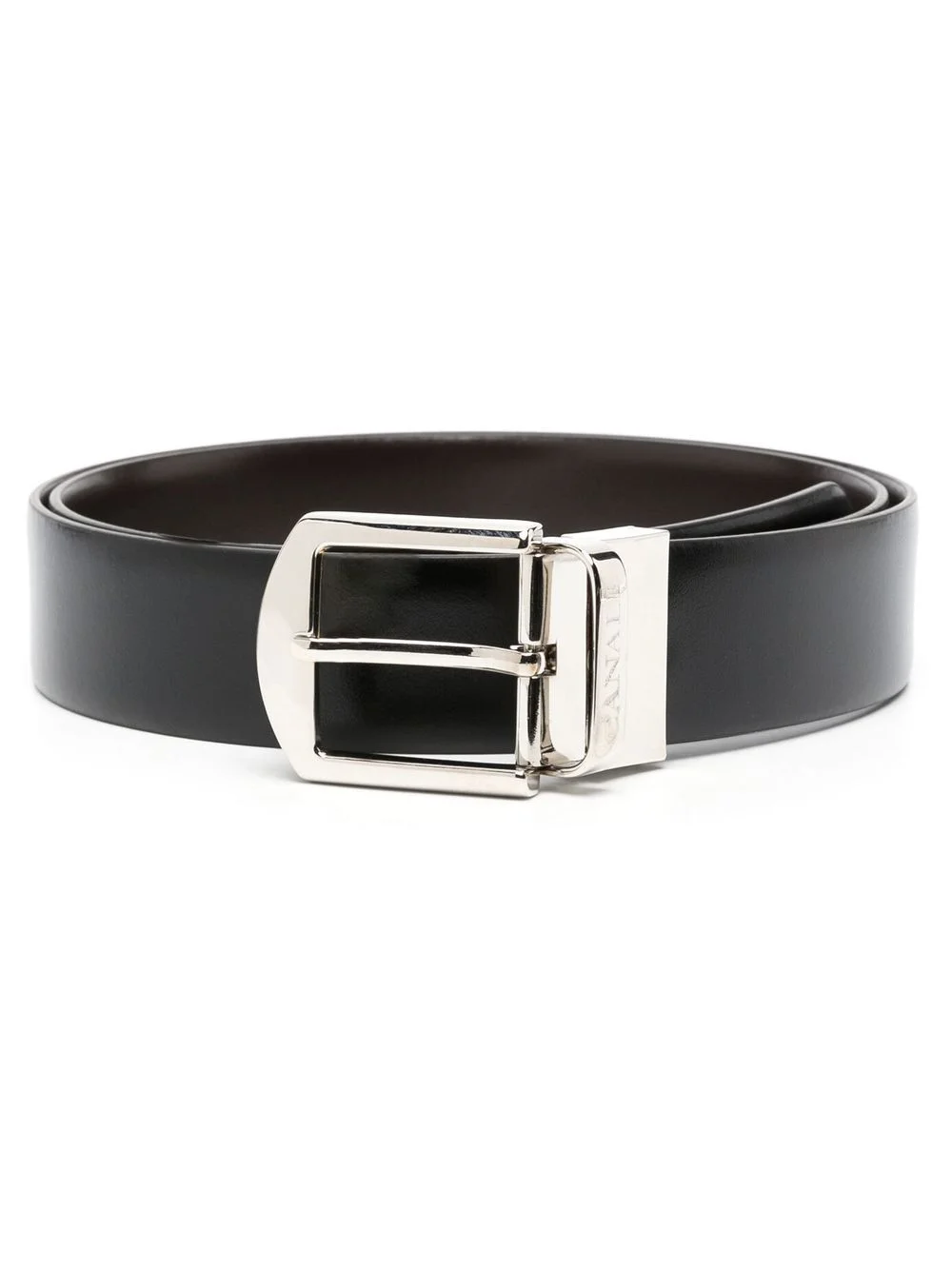 engraved-logo buckle belt - 1