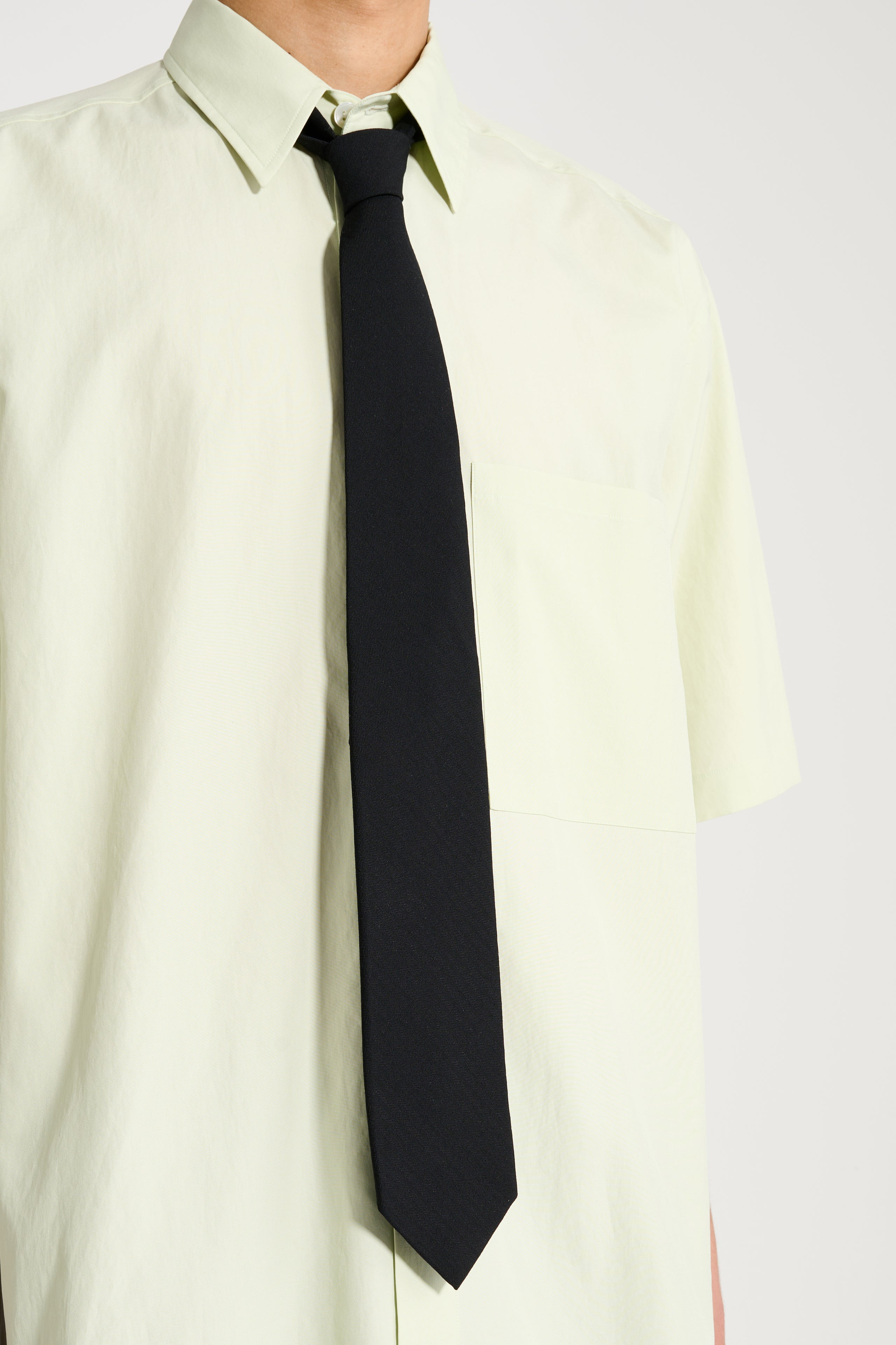 AURALEE WOOL HERRINGBONE TIE BLACK - 4