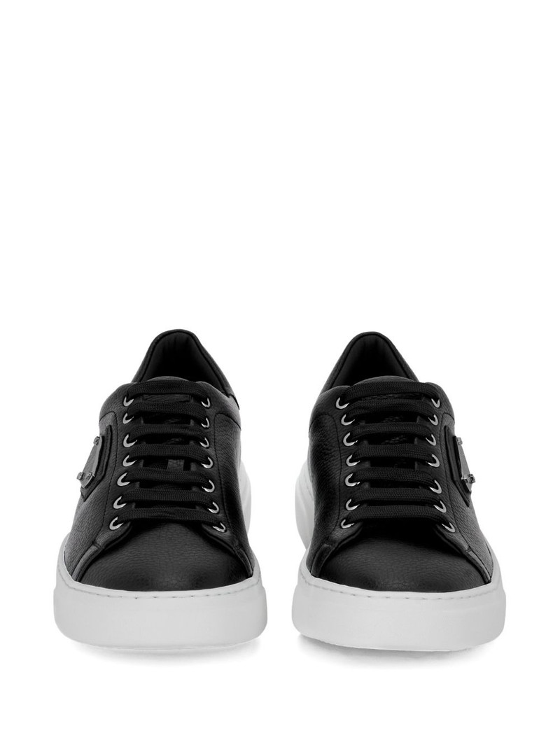 iconic plein leather lo-top trainers 3