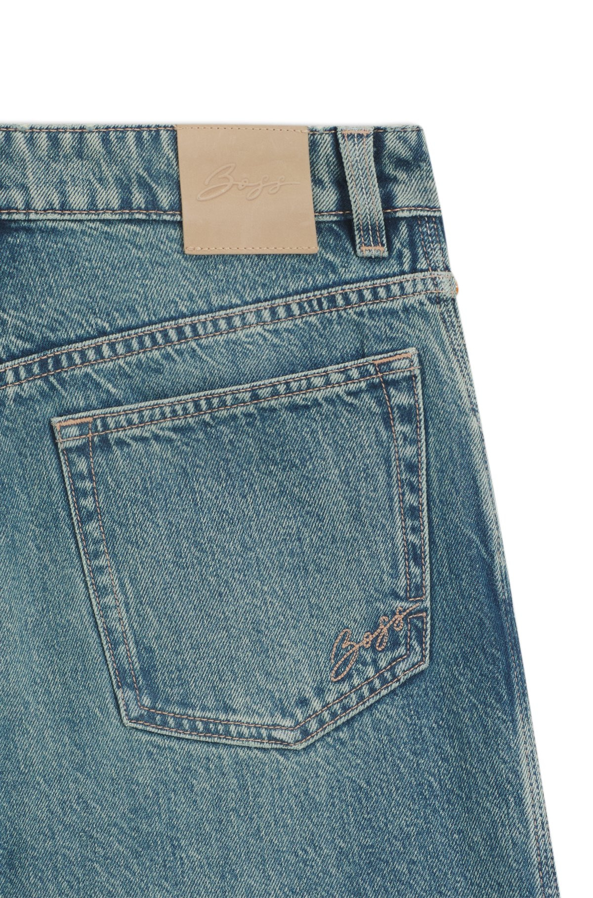STRAIGHT-LEG JEANS IN EMERALD-CAST RIGID DENIM - 6