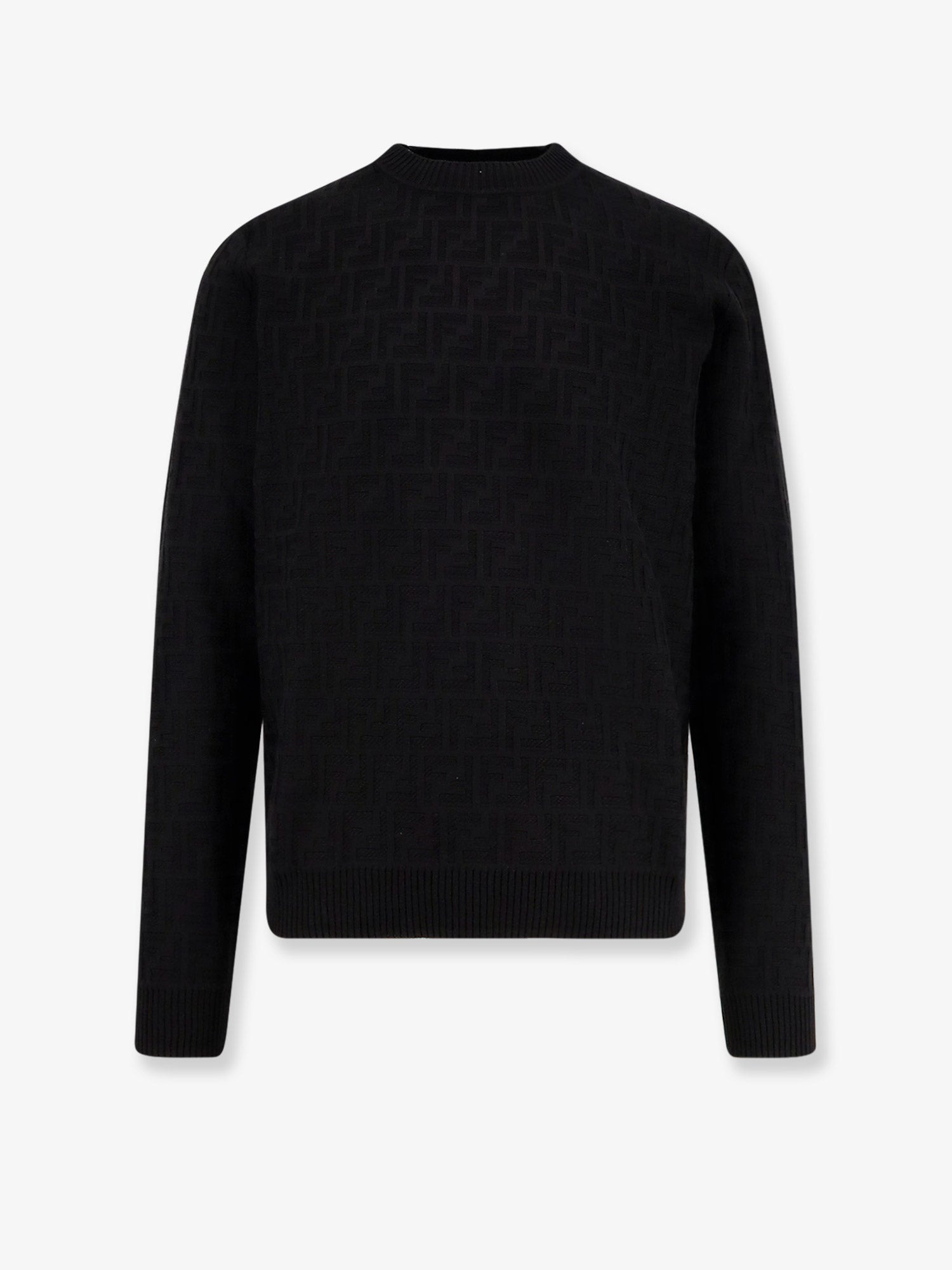 COTTON SWEATER WITH FF JACQUARD EFFECT - 1