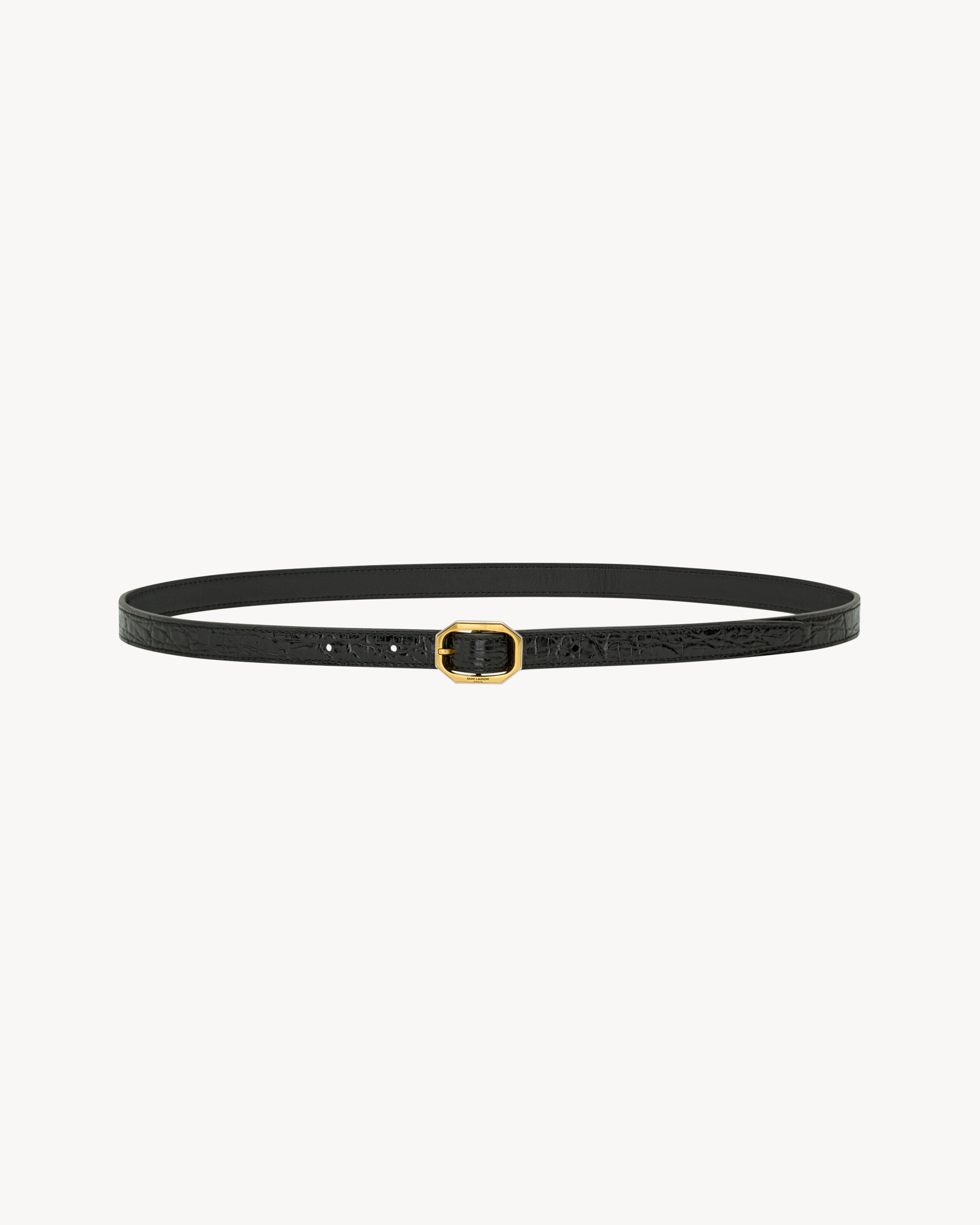 FRAME THIN BELT IN CROCODILE-EMBOSSED LEATHER - 2