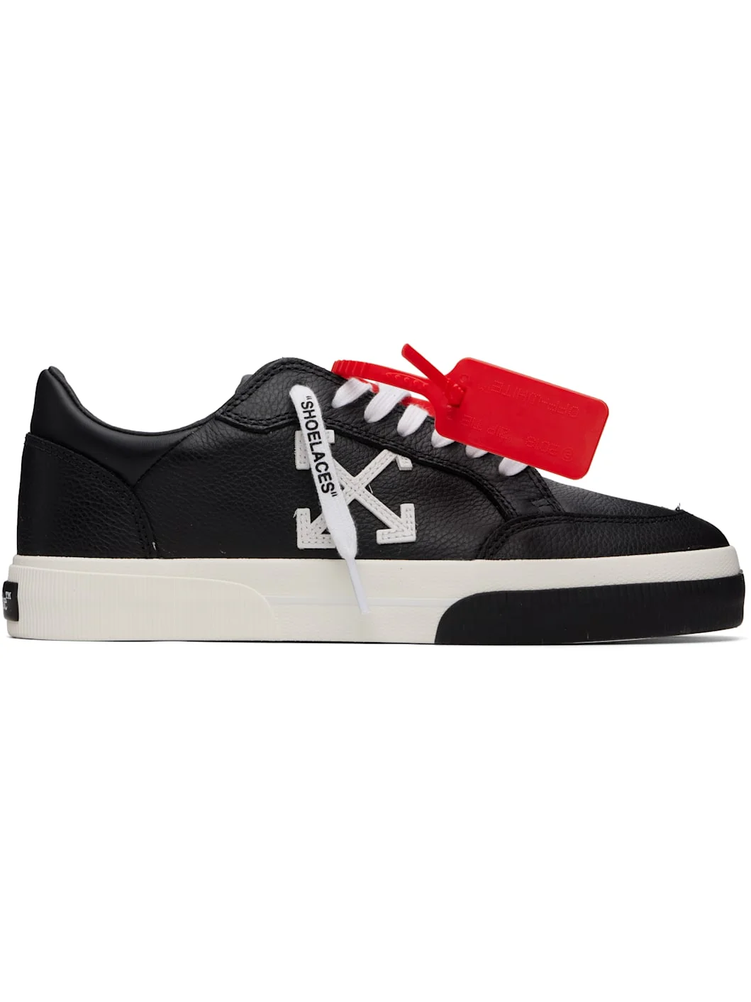 Black Vulcanized Low Calf Sneakers - 1