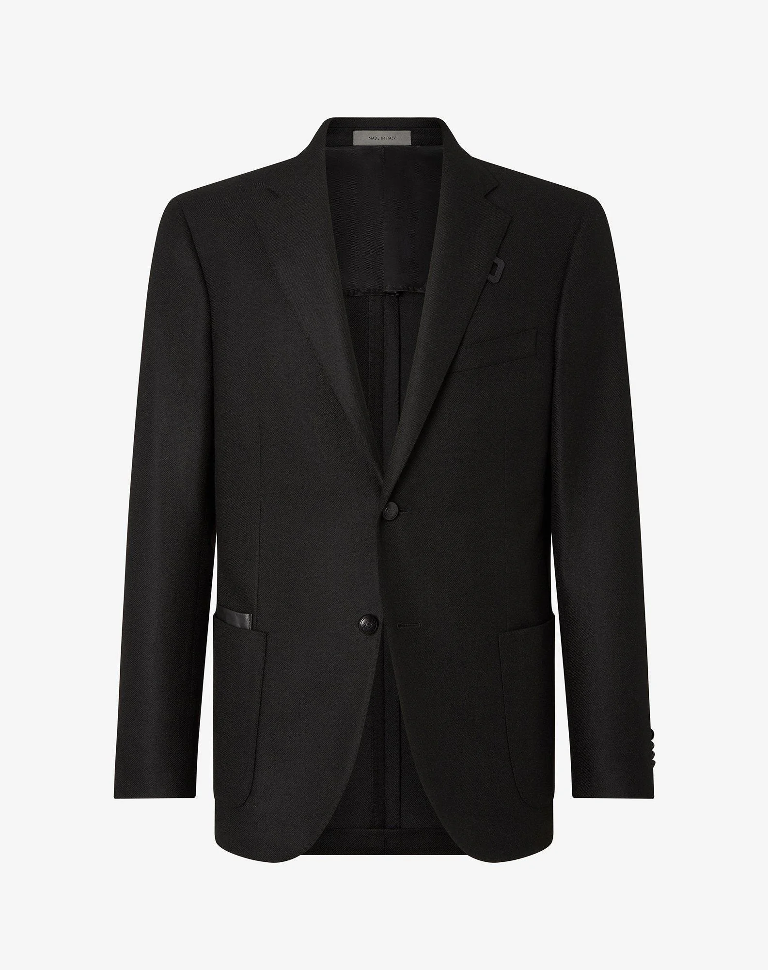 Black soft wool and cashmere twill jacket - 1