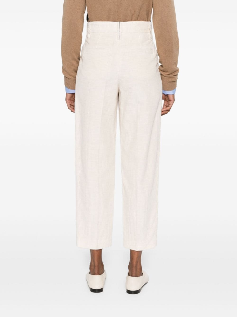 pressed-crease corduroy trousers - 4