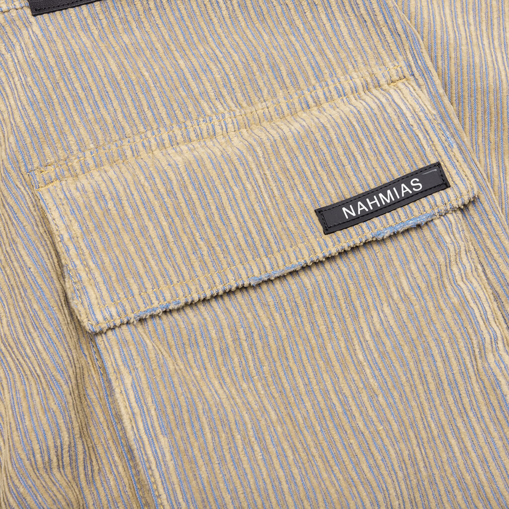 CORDUROY LOGO CARGO PANTS - BEIGE WASH - 5