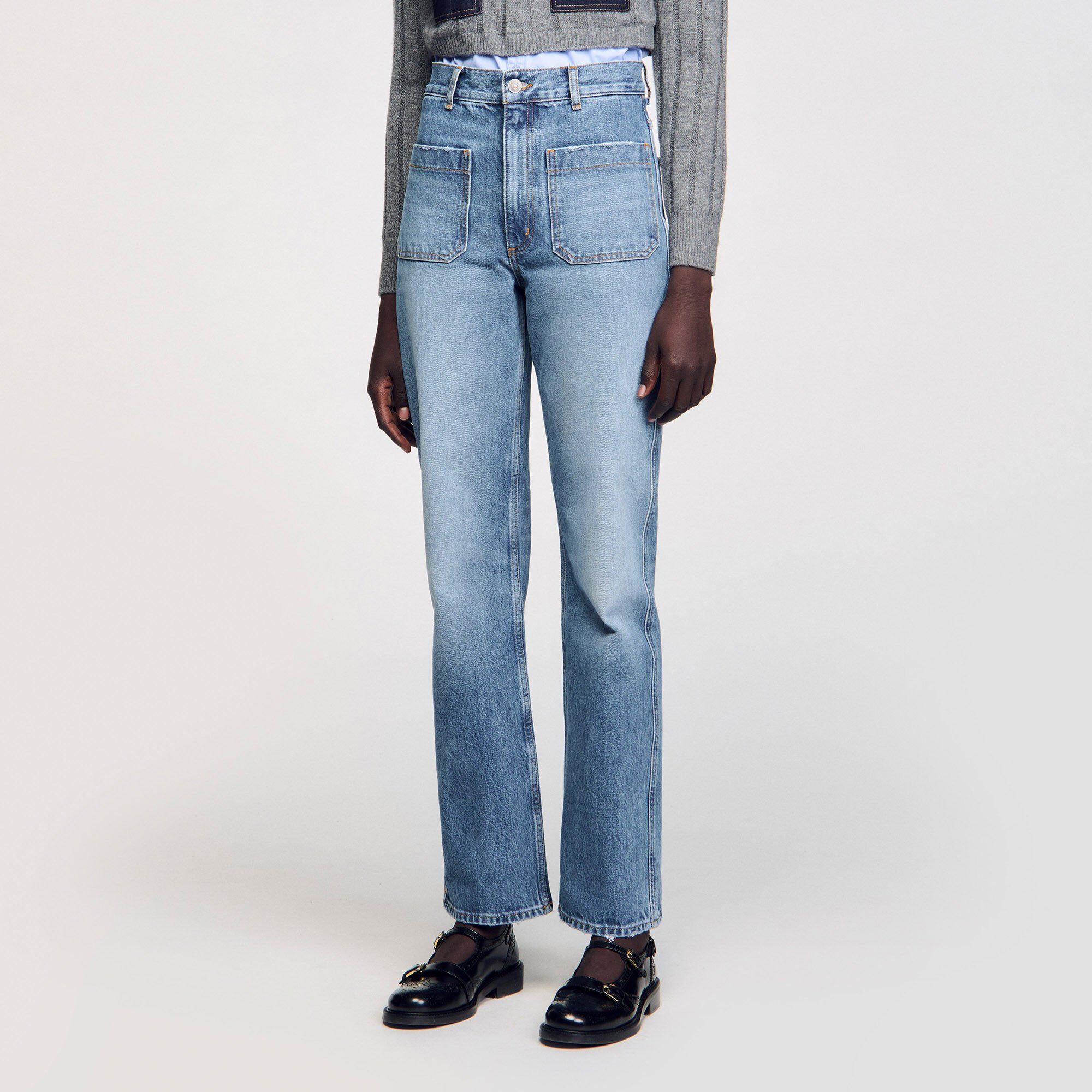 FLARED FADED JEANS - 5