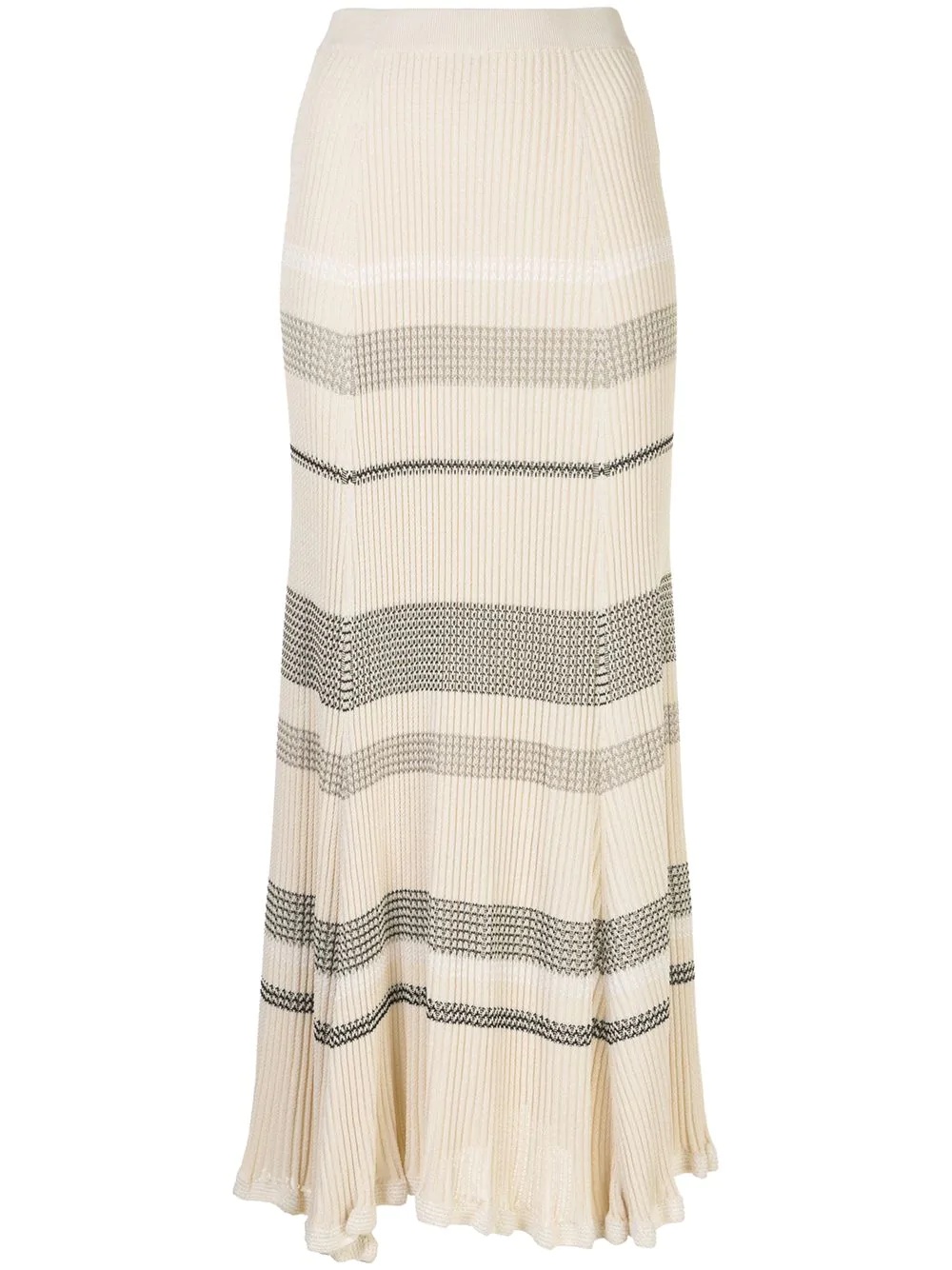 zig zag stripe knitted skirt - 1