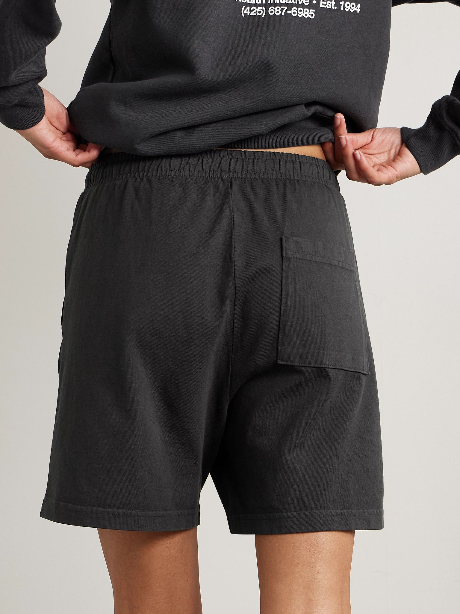 Printed cotton-jersey shorts Black - 4